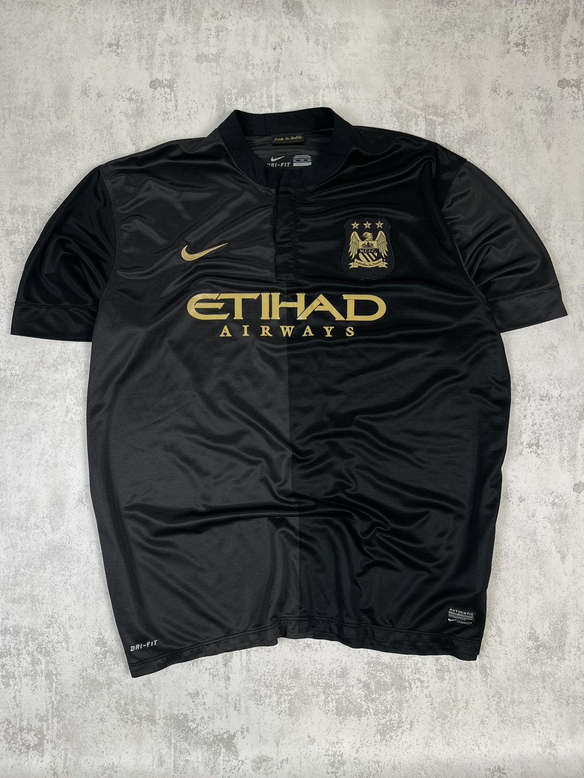 Nike 2013/14 Man City Away Gold Edition Nike Dri-Fit Jersey Size US XXL / EU 58 / 5 - 1 Thumbnail
