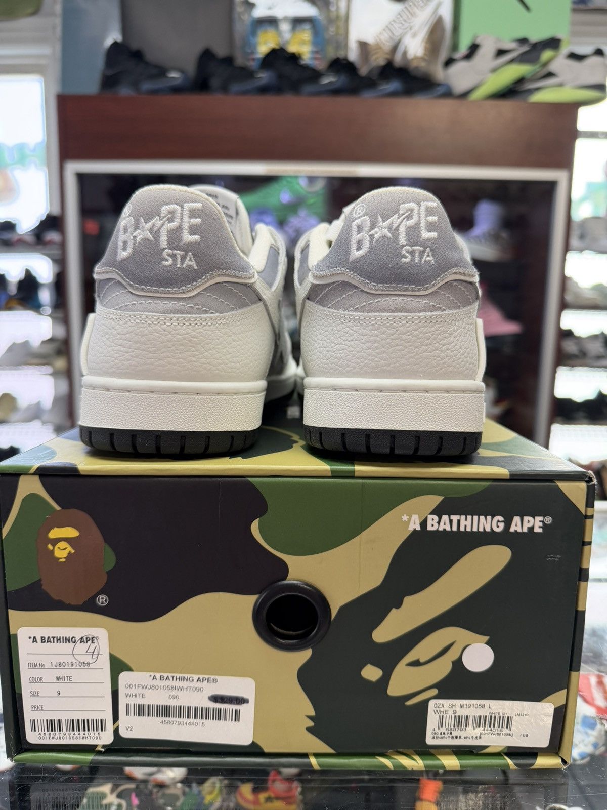 Bape Bape Skatestas (Grey/White) Size US 9 / EU 42 - 4 Thumbnail
