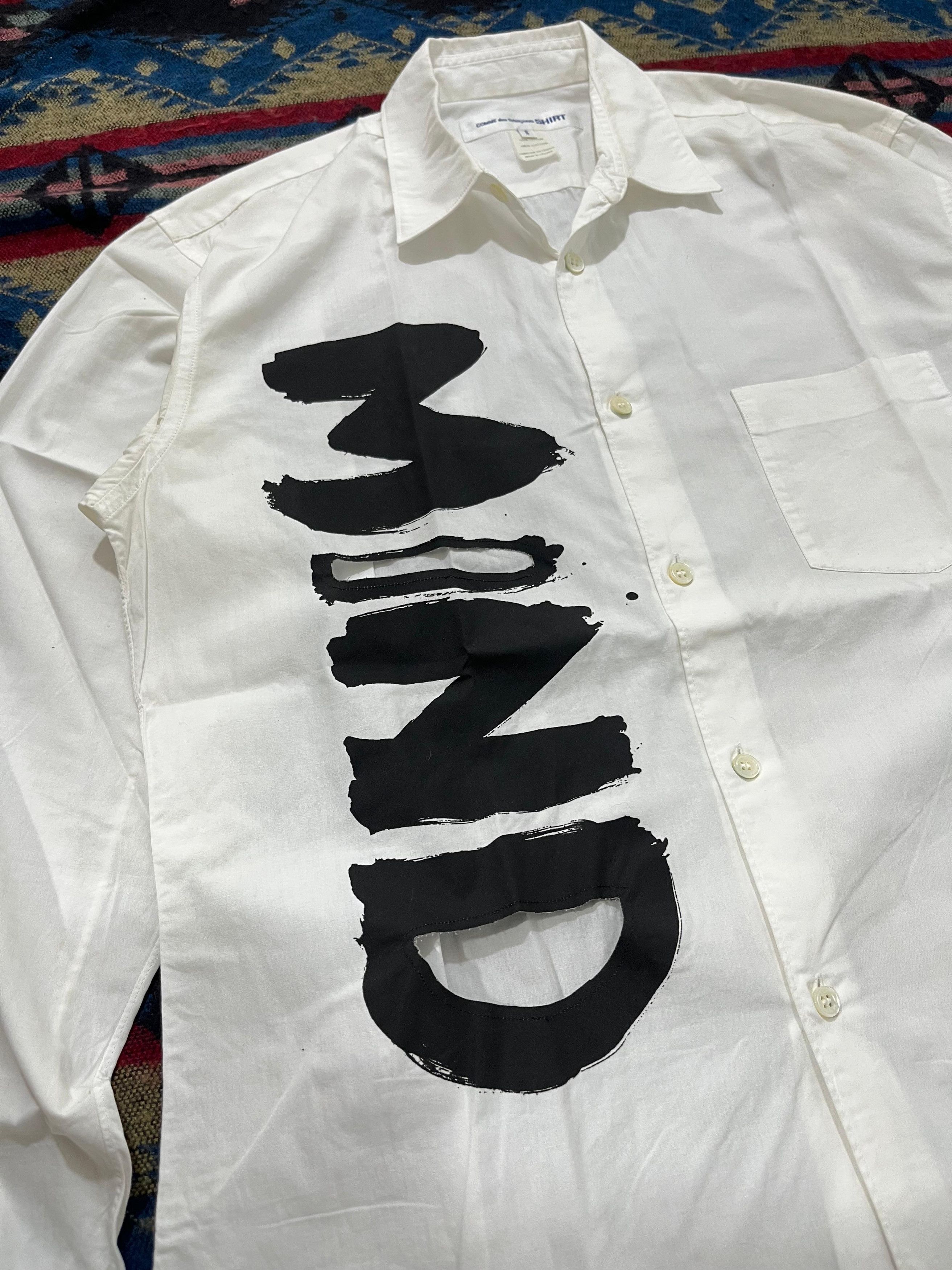 Comme des Garcons Comme Des Garcons Writing White Shirt Size US M / EU 48-50 / 2 - 6 Thumbnail