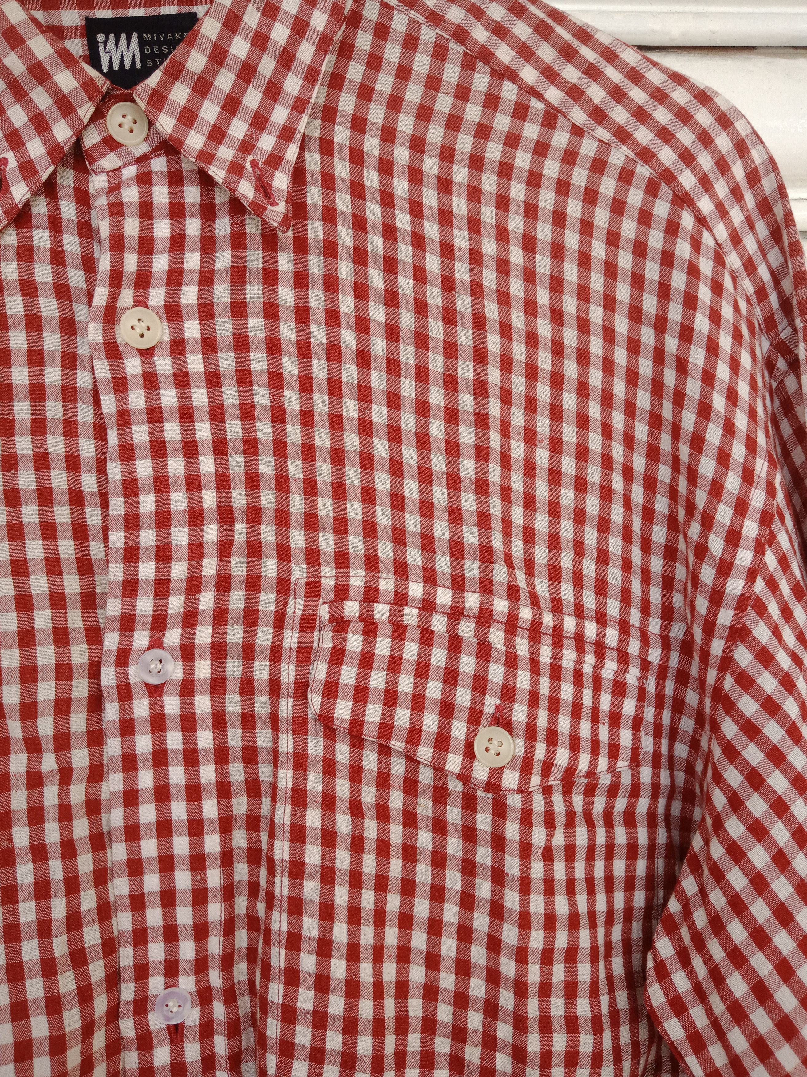 Issey Miyake Issey Miyake Maroon White Checker Size US L / EU 52-54 / 3 - 6 Thumbnail