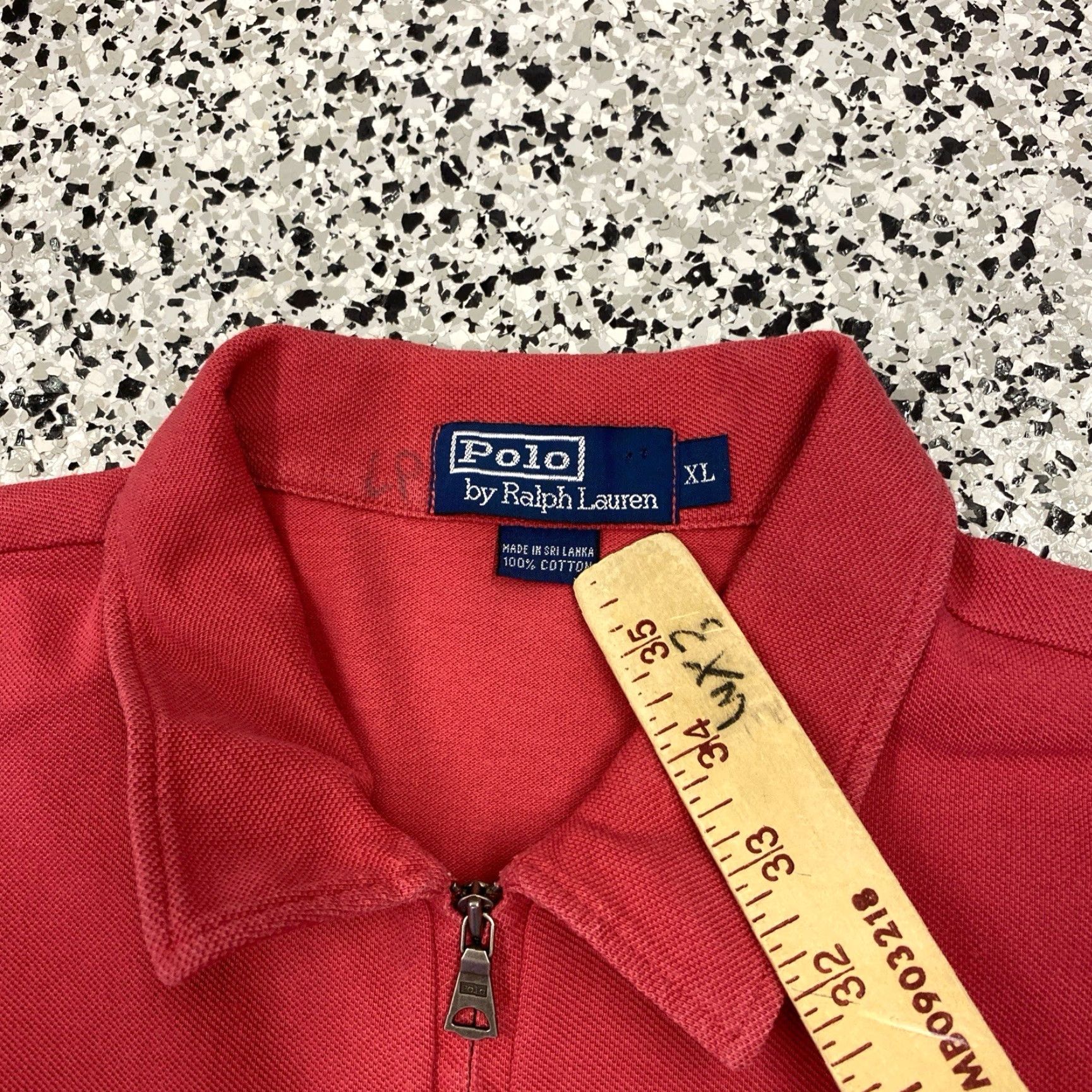 Polo Ralph Lauren VINTAGE Polo Ralph Lauren Red Quarter Zip Short Sleeve Polo Shirt XL Mens Size US XL / EU 56 / 4 - 3 Thumbnail