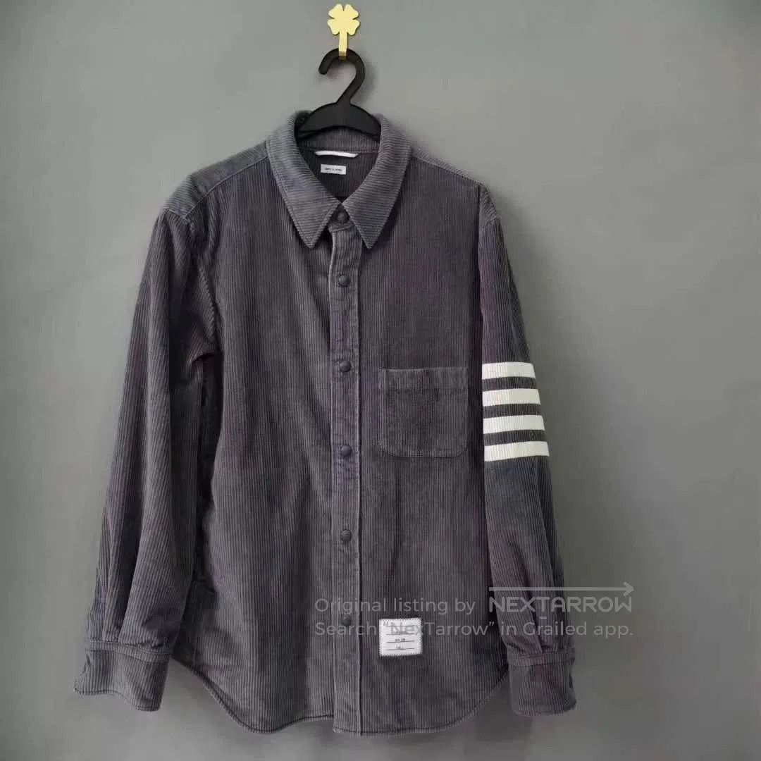 Thom Browne thom browne gray corduroy long sleeve shirt. Size US S / EU 44-46 / 1 - 1 Thumbnail
