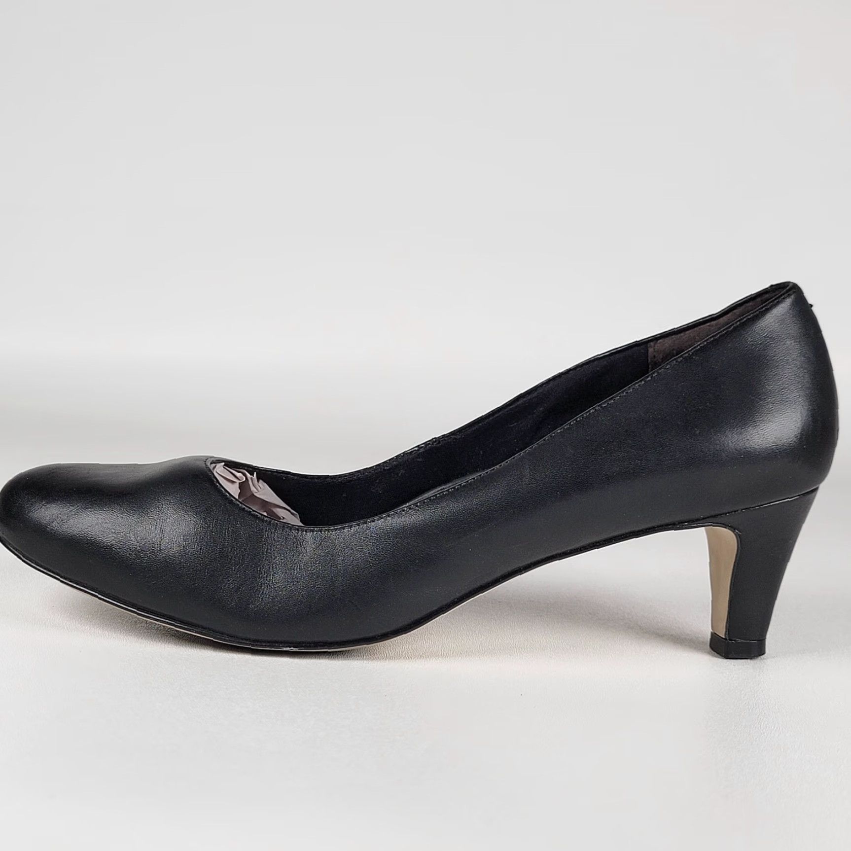 Vintage VINTAGE Walking Cradles Majorie Pumps Women's Black Leather Pump Kitten Heel 12 M Shoes Formal Size US 10 / IT 40 - 5 Thumbnail