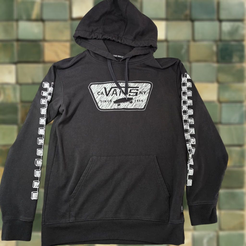 Vans Vans Hoodie Mens Small Black Fleece Pullover Graphic Checkerboard Off The Wall Size US S / EU 44-46 / 1 - 1 Thumbnail