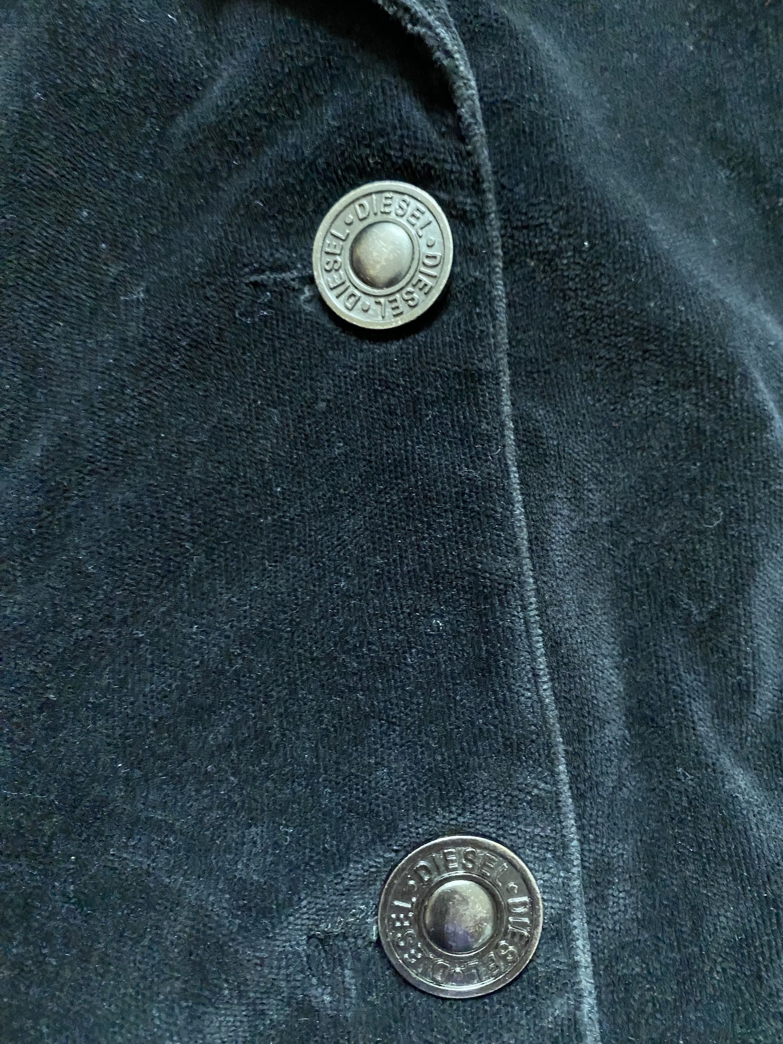 Diesel × Vintage Vintage Diesel Black Velvet Blazer – Early 2000s Size S / US 4 / IT 40 - 2 Thumbnail