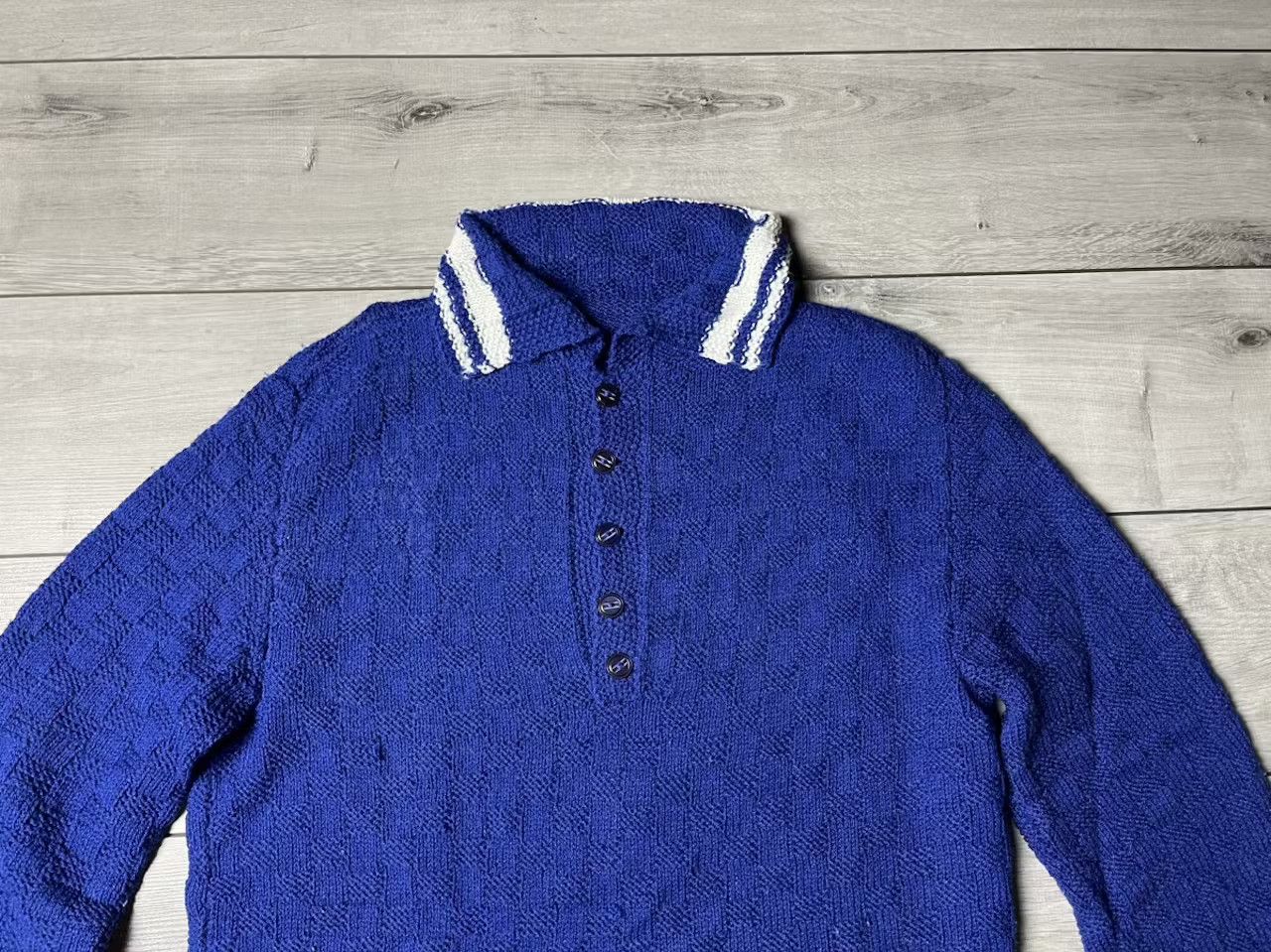 Vintage Vintage sweater knit neck 80s 90s jumper size Large Size US L / EU 52-54 / 3 - 3 Thumbnail