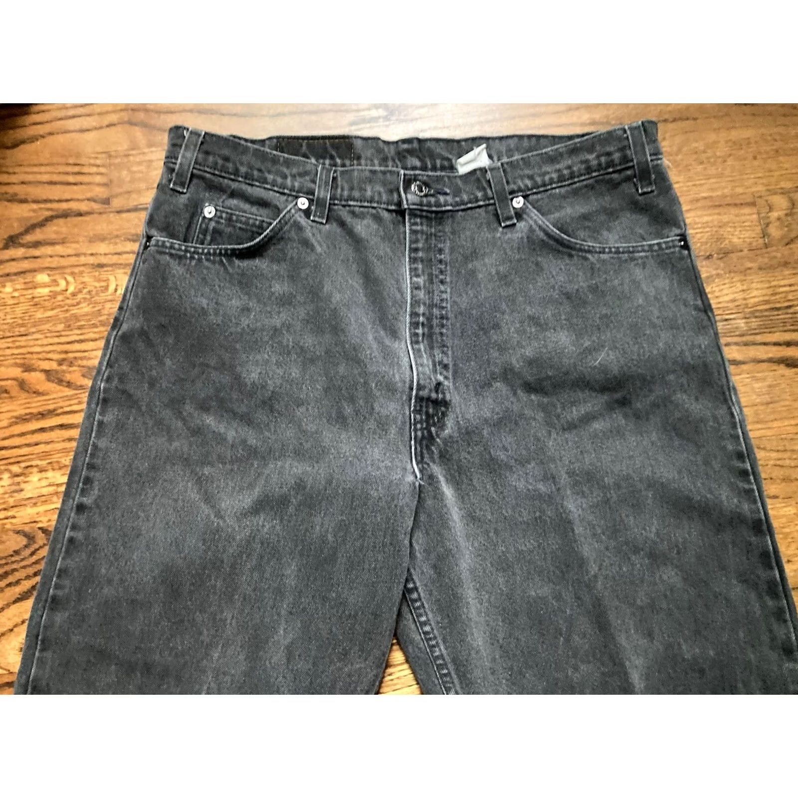 Levi's VINTAGE Levi’s 550 Jeans Mens 38x30 Black Denim Relaxed Tapered Orange Tab 90s 80s Made In USA Size US 38 / EU 54 - 2 Thumbnail