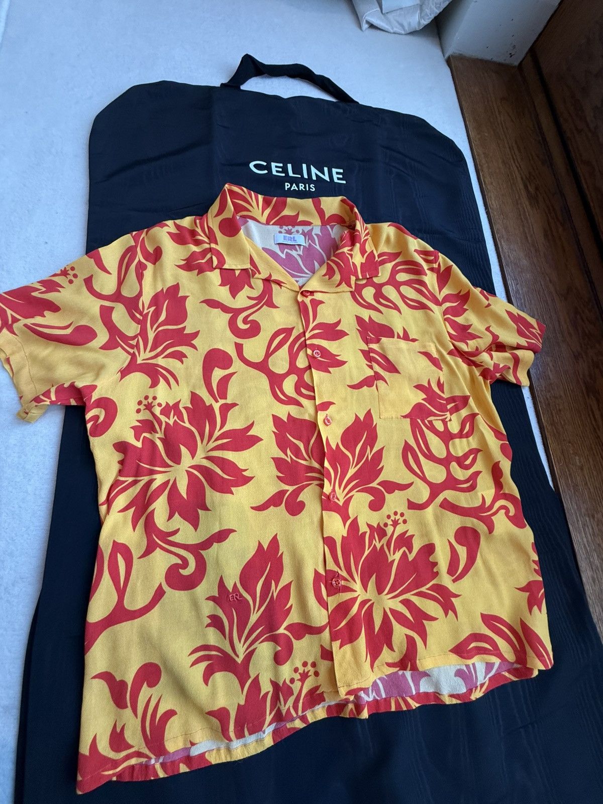 ERL SS23 $415 ERL Hawaiian ss floral tropical shirt M orange red Size US L / EU 52-54 / 3 - 20 Thumbnail