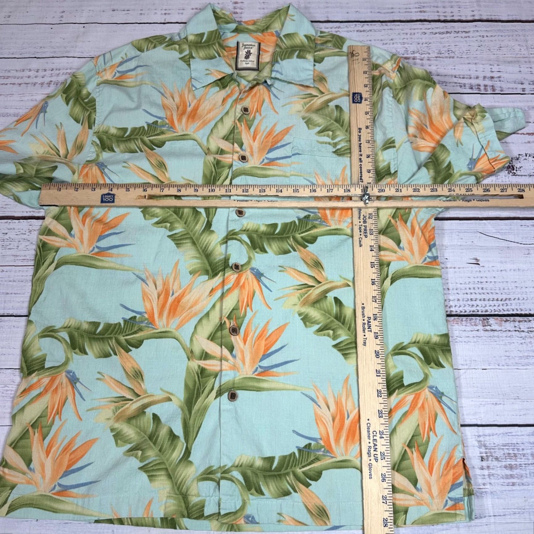 Vintage Jamaica Jaxx Mens Silk Short Sleeve Button-Up Hawaiian Shirt Sz L Green Floral Size US L / EU 52-54 / 3 - 2 Thumbnail