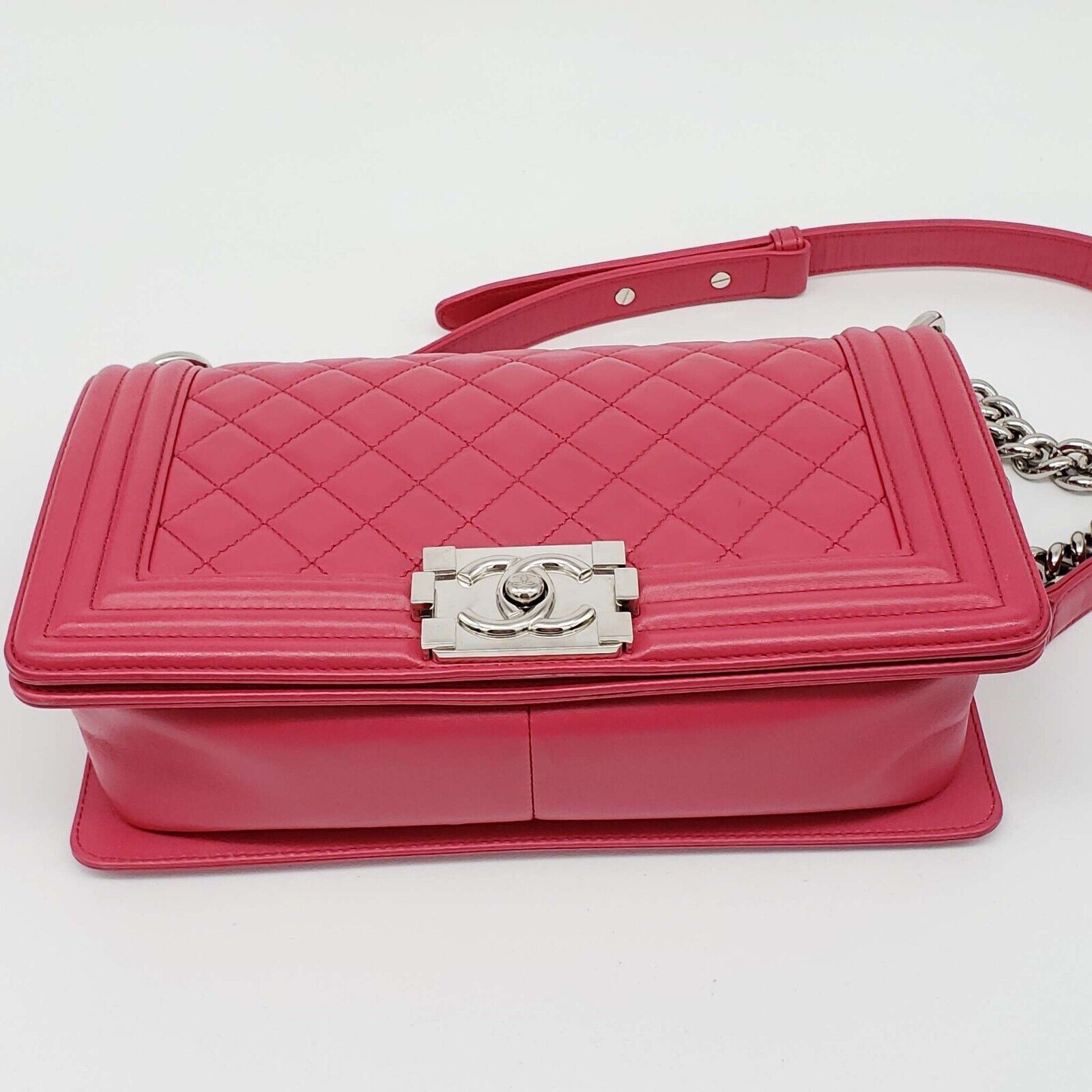 Chanel Authentic CHANEL Boy Leather Shoulder Bag 2550-080524 Size ONE SIZE - 14 Thumbnail