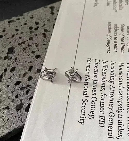 Sterling Silver Retro punk earrings Size ONE SIZE - 4 Thumbnail