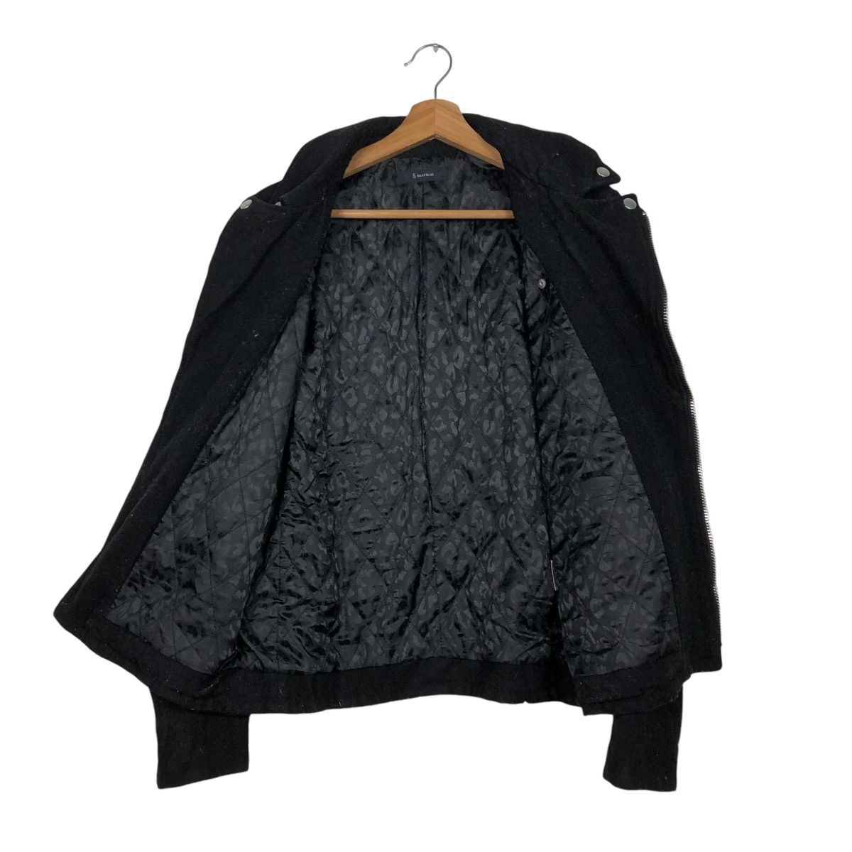 Hysteric Glamour 🔥VINTAGE WOOL CROPPED BIKER JACKET RAGEBLUE DOUBLE COLLAR Size US M / EU 48-50 / 2 - 15 Thumbnail
