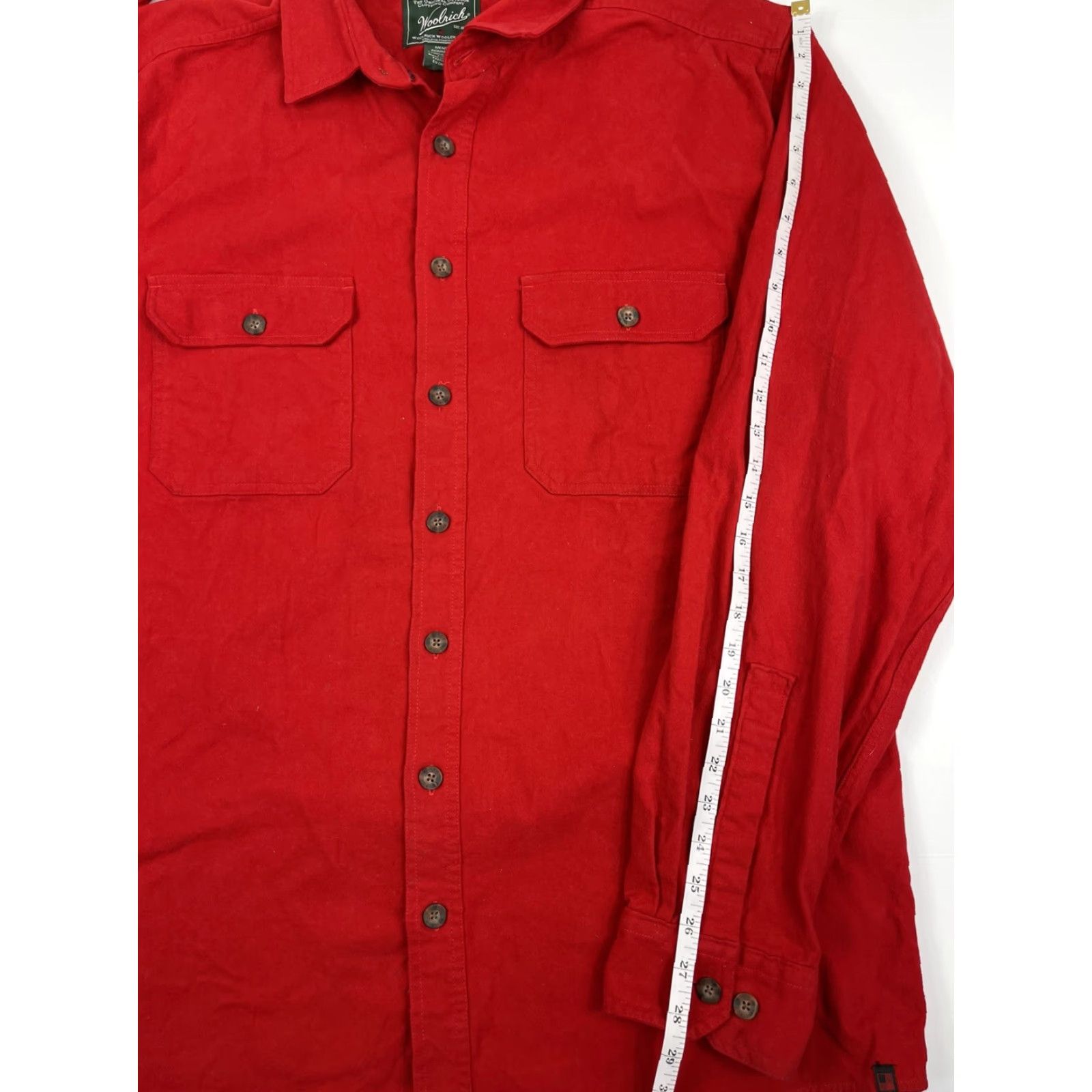 Vintage VINTAGE Woolrich Sportsman Button-Up Shirt Chamois Flannel Mens L Red Cotton Cotton Flannel All Seasons Pockets 90s USA Shirt Mens Size US L / EU 52-54 / 3 - 6 Thumbnail