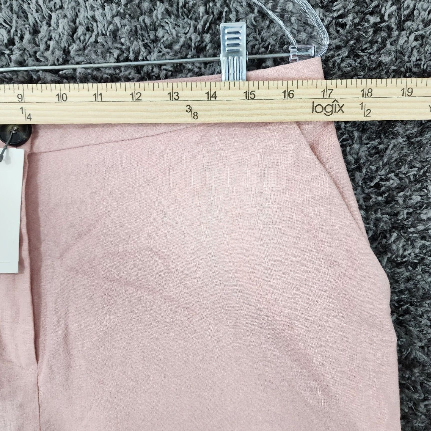 Asos ASOS Womens Pink Linen Cotton Blend Straight Pants Size 10 Regular Size 32" / US 10 / IT 46 - 4 Thumbnail