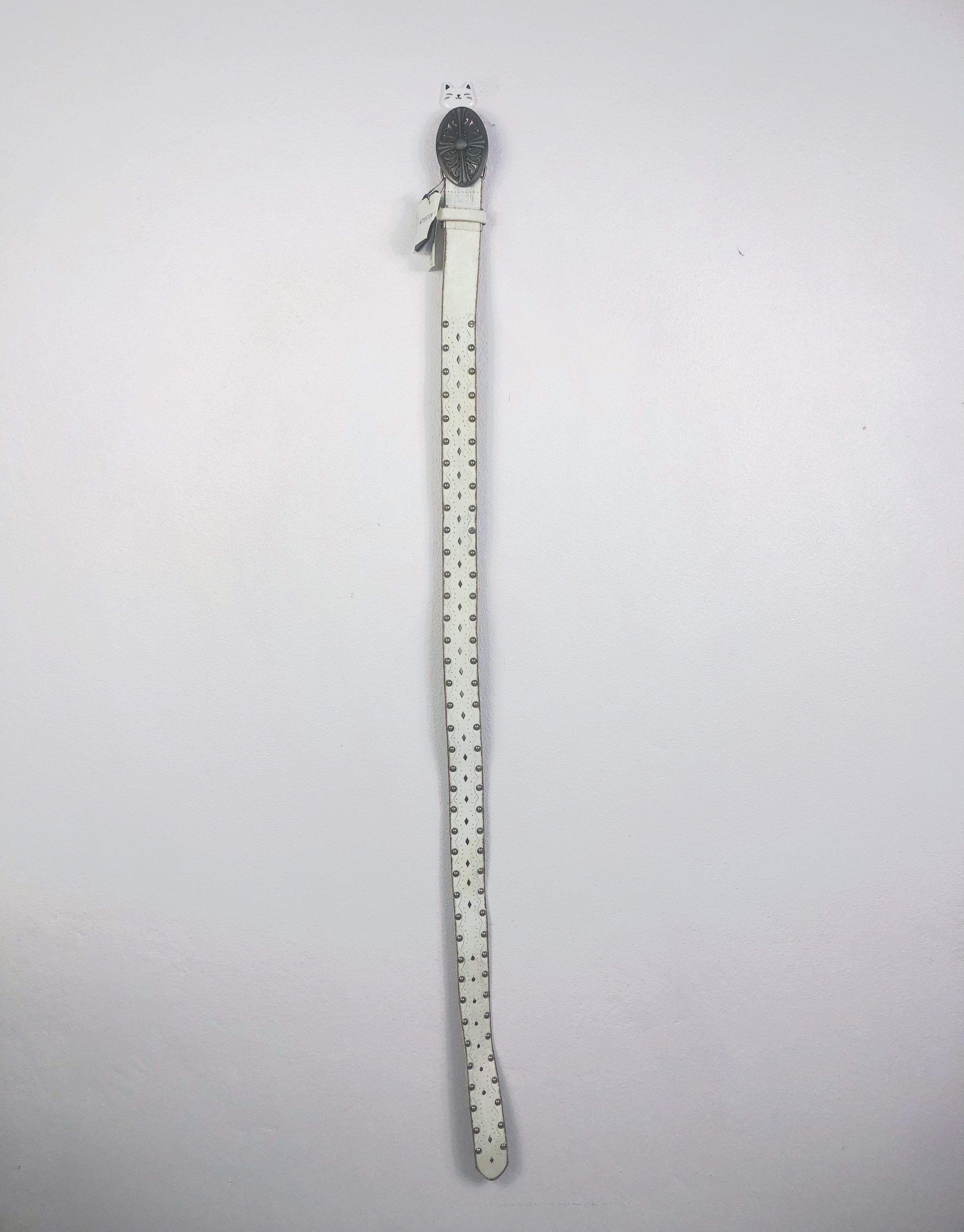 Japanese Brand Vintage NOS Power To The People Studded Punk Leather Belt Size ONE SIZE - 8 Thumbnail
