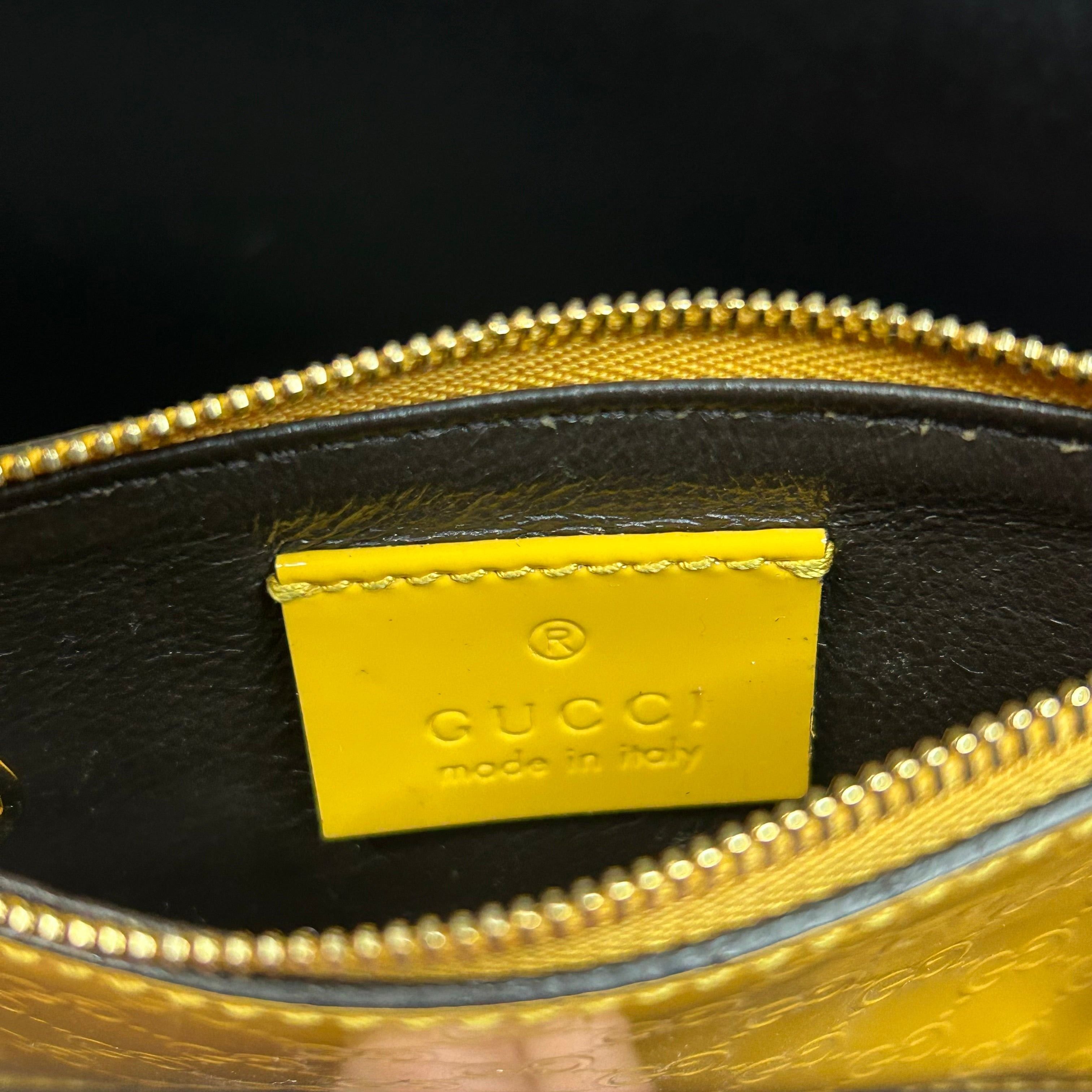 Gucci Gucci Sima Line Micro Guccissima Patent Leather Coin Case Size ONE SIZE - 5 Thumbnail