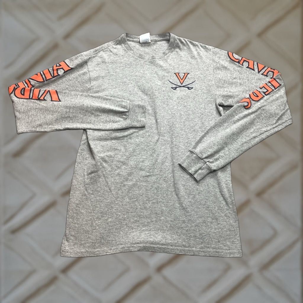 Delta Delta Womens Small Long Sleeve Basic T-Shirt Light Gray Virginia’s Cavaliers Shirt Womens Small Gray 90s? Size S / US 4 / IT 40 - 1 Thumbnail