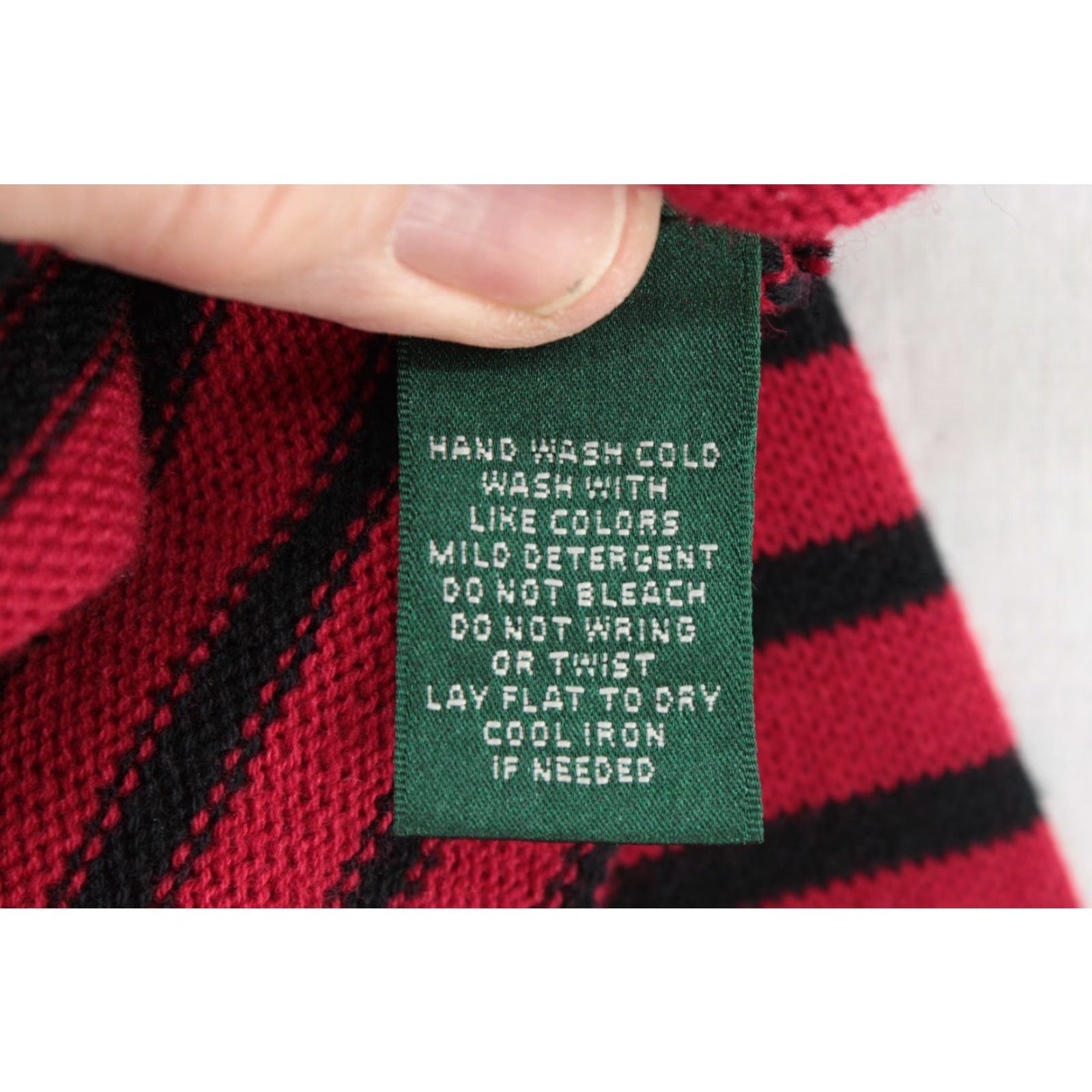 Ralph Lauren VINTAGE Lauren Ralph Lauren Cowl Neck Sweater Womens M Red Striped Wool Blend Cozy Size M / US 6-8 / IT 42-44 - 6 Thumbnail