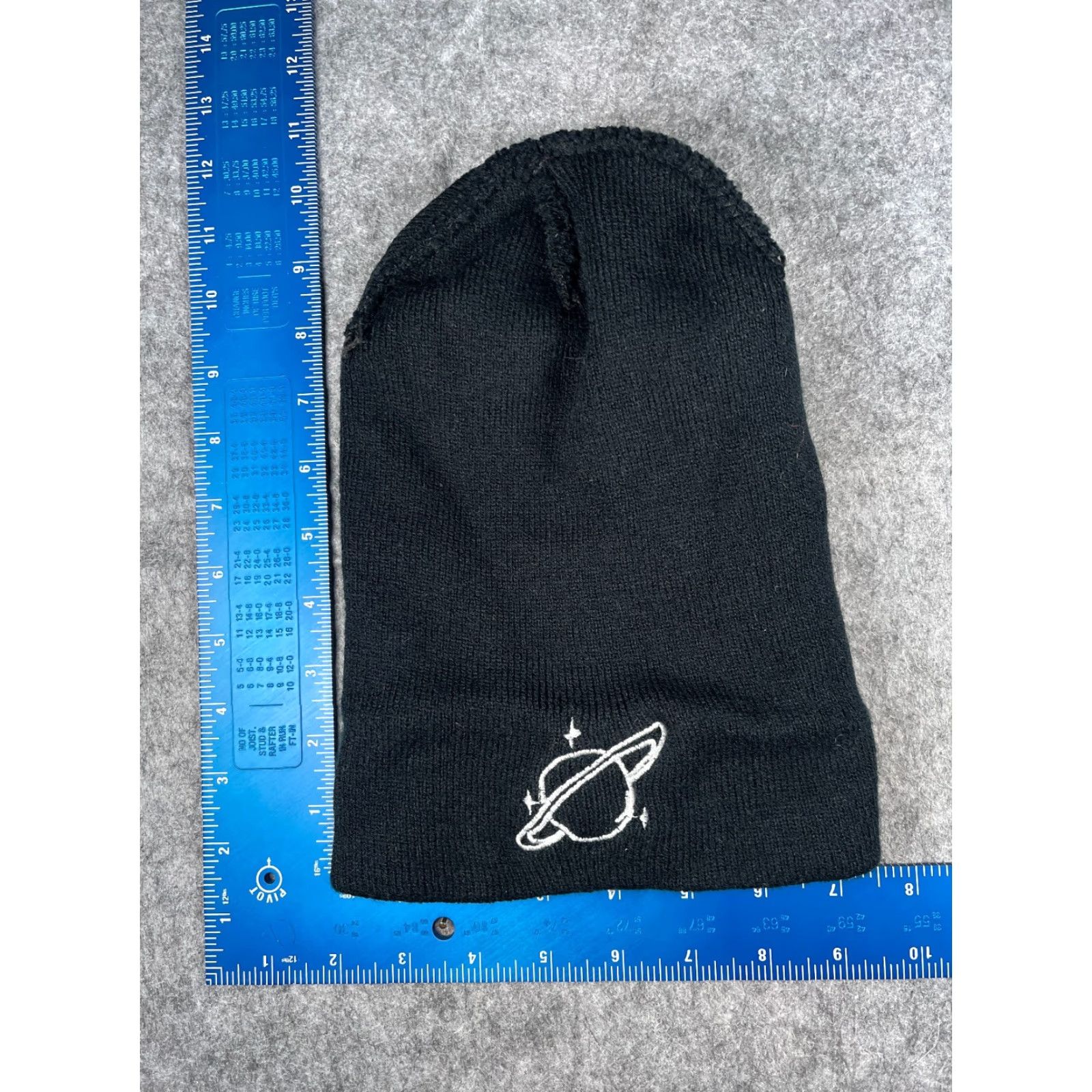 Vintage Unbranded Beanie Adult One Size Black Knit 100% Acrylic Embroidered Planet Saturn Toque Knit Hat Mens Size ONE SIZE - 5 Thumbnail
