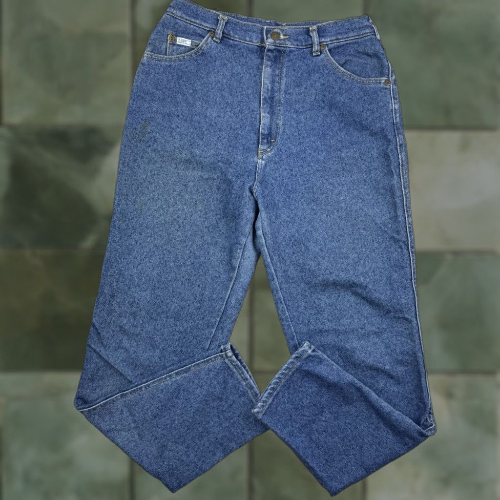 Lee VINTAGE Lee Jeans Womens 14 Med High Rise Mom Jeans High Waisted 90s USA Blue 30 in Inseam 14 Regular Rise High Womens Jeans 90s USA Lee Regular Size 36" / US 14 / IT 50 - 1 Thumbnail