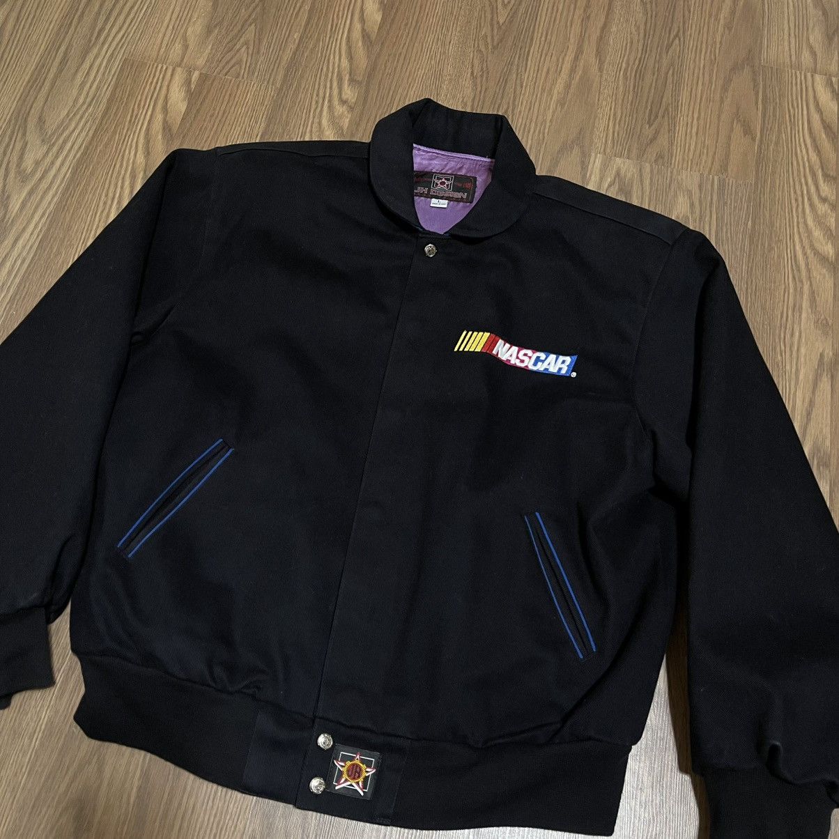 JH Design Vintage Y2K JH DESIGN NASCAR BLACK bomber RACING jacket Size US L / EU 52-54 / 3 - 6 Thumbnail