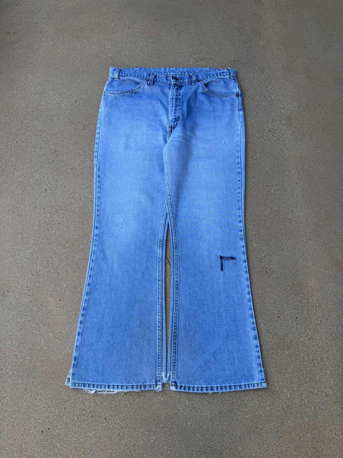 Levi's × Vintage Vtg 70’s Levi’s 646 Orange Tab Bellbottom Flare Jeans 35x29 Size US 35 - 1 Thumbnail
