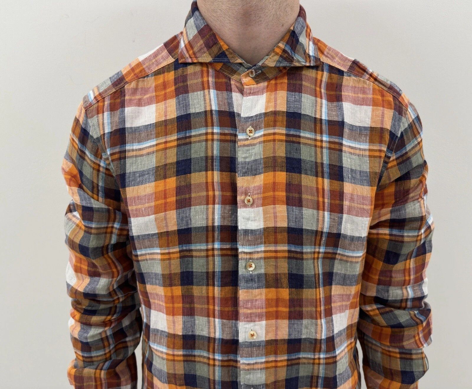 Strenstroms Stenströms Stenstroms Linen Plaid Checked Shirt Mens Buttons Size US L / EU 52-54 / 3 - 3 Thumbnail