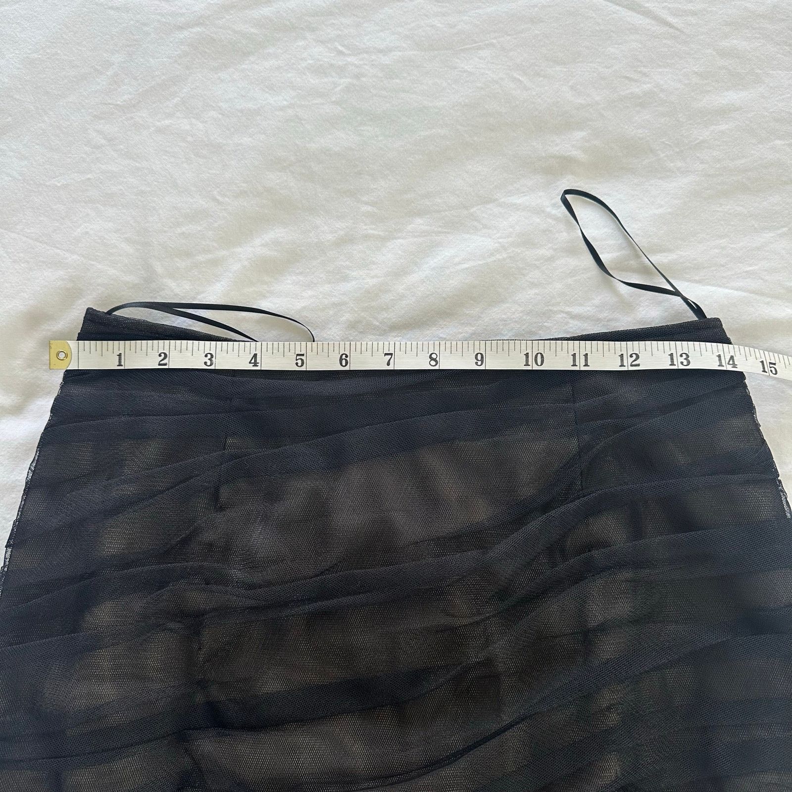 Other Teri Jon Black Ruched Tulle Pencil Skirt Size 8 Size 30" / US 8 / IT 44 - 2 Thumbnail