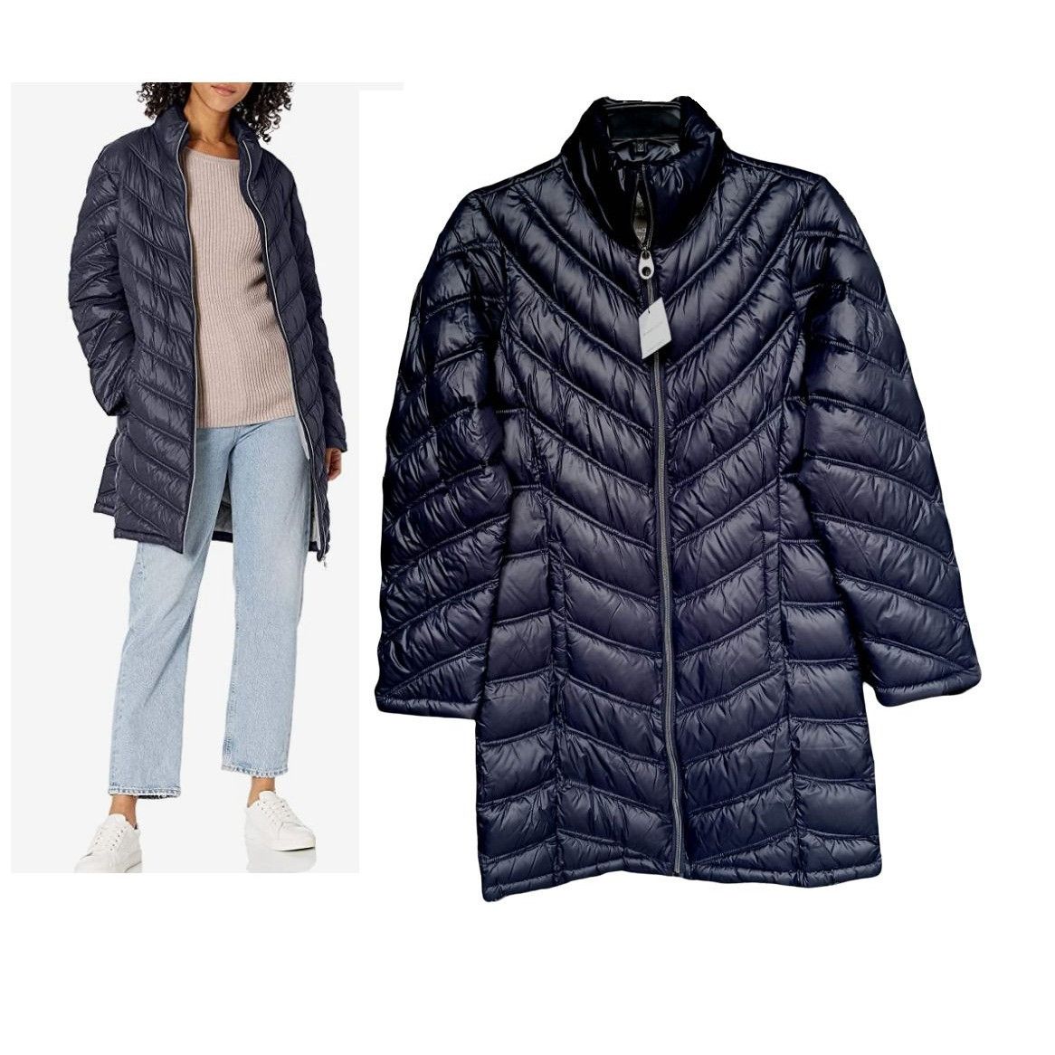 Calvin Klein Women Coat Sz XS Calvin Klein Navy Packable Lightweight Prem Size XS / US 0-2 / IT 36-38 - 1 Thumbnail