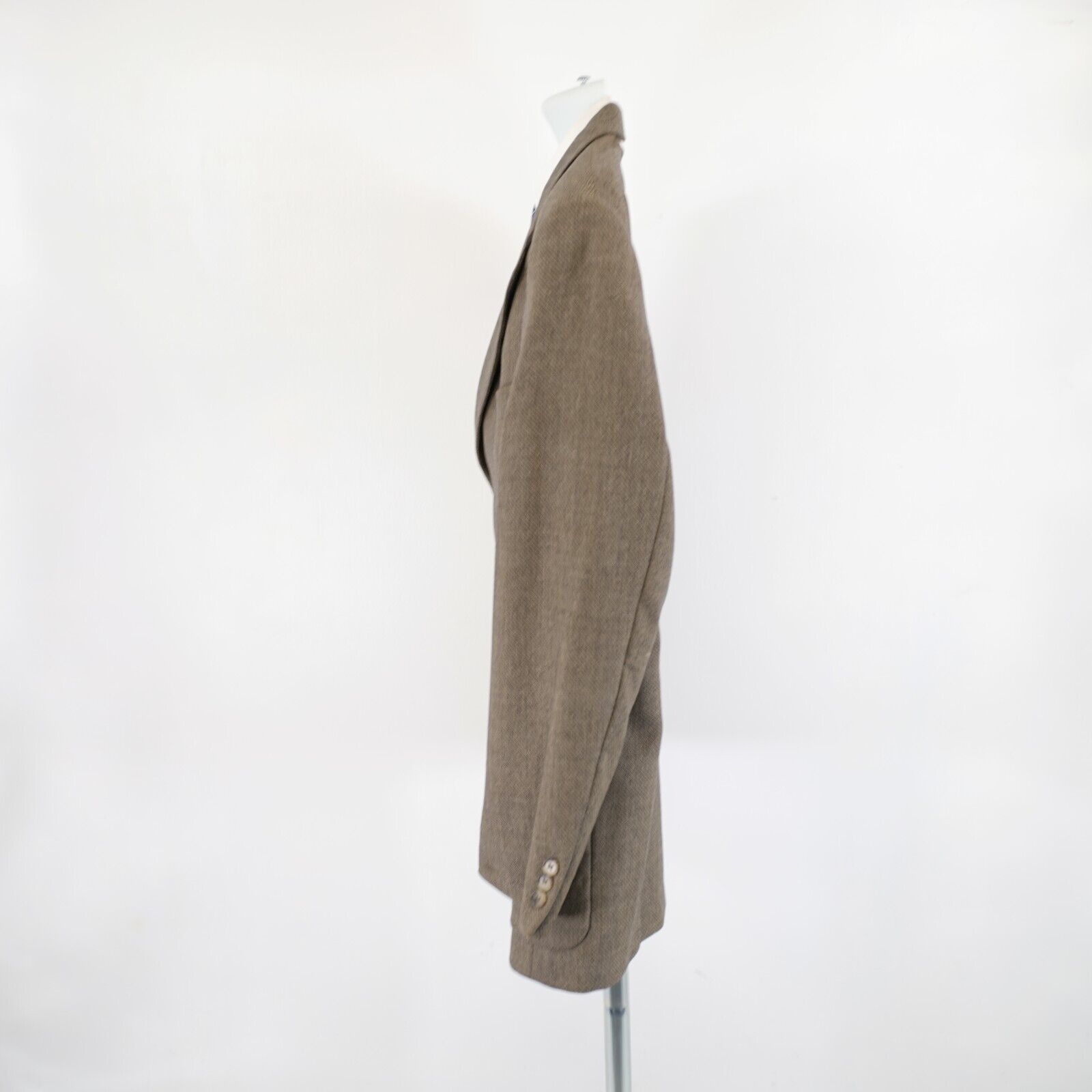 Hart Schaffner Marx Hart Schaffner Marx Tweed Wool Gray Tan Weave Sport Coat 44L Size 44L - 5 Thumbnail