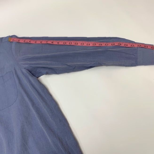 Hugo Boss VINTAGE HUGO BOSS Striped Button Down Long Sleeve Dress Shirt Mens 16 34/35 Pocket Blue Designer Size 42R - 3 Thumbnail