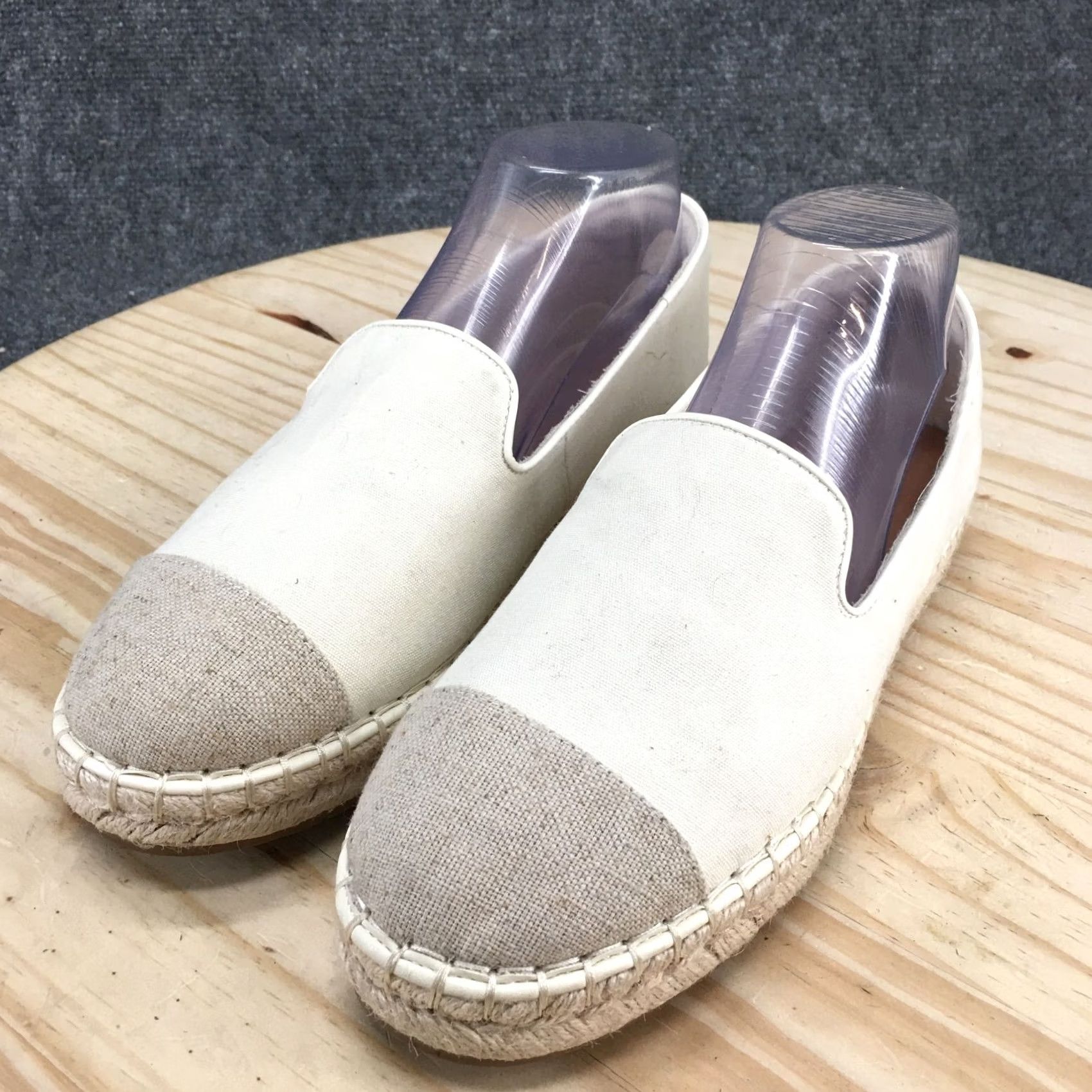 Vintage Universal Thread Skipper Espadrille Loafer Flats Beige Fabric Sandals Womens 9 Size US 7 / IT 37 - 3 Thumbnail