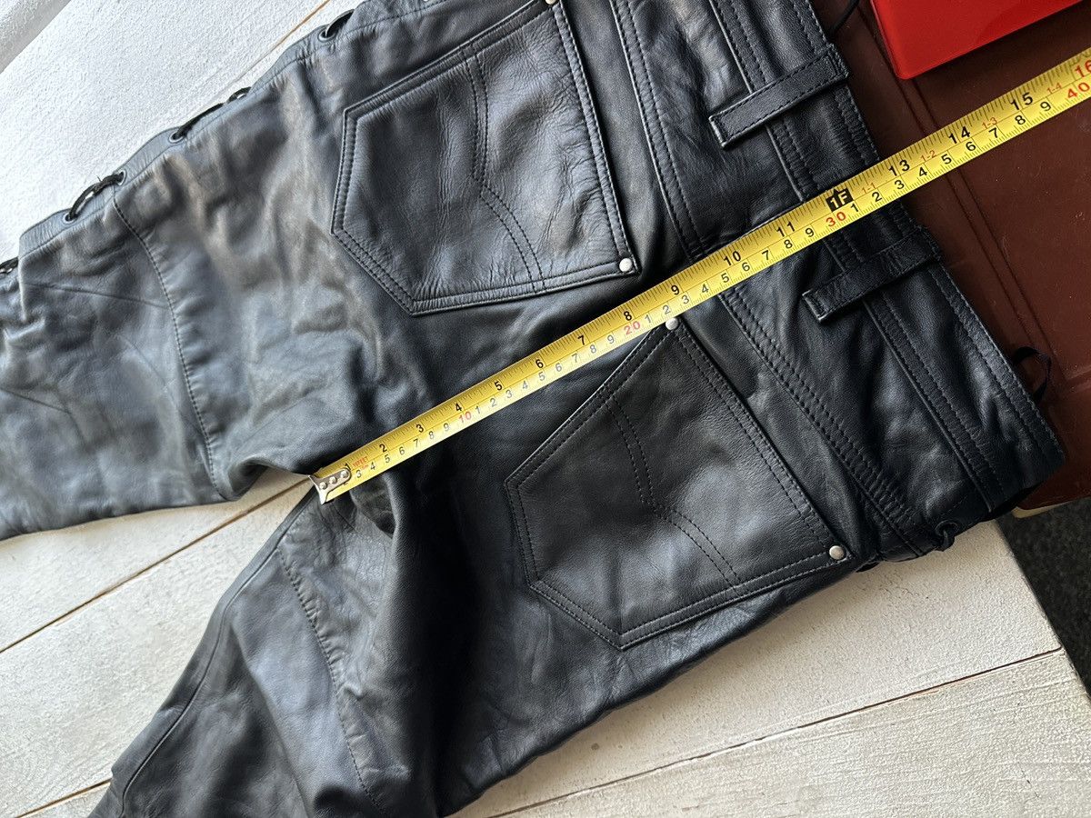 Leather 🚨GRAIL LEATHER PANTS RACING VNTG Cowboy Biker Leather Pants Size US 27 - 22 Thumbnail