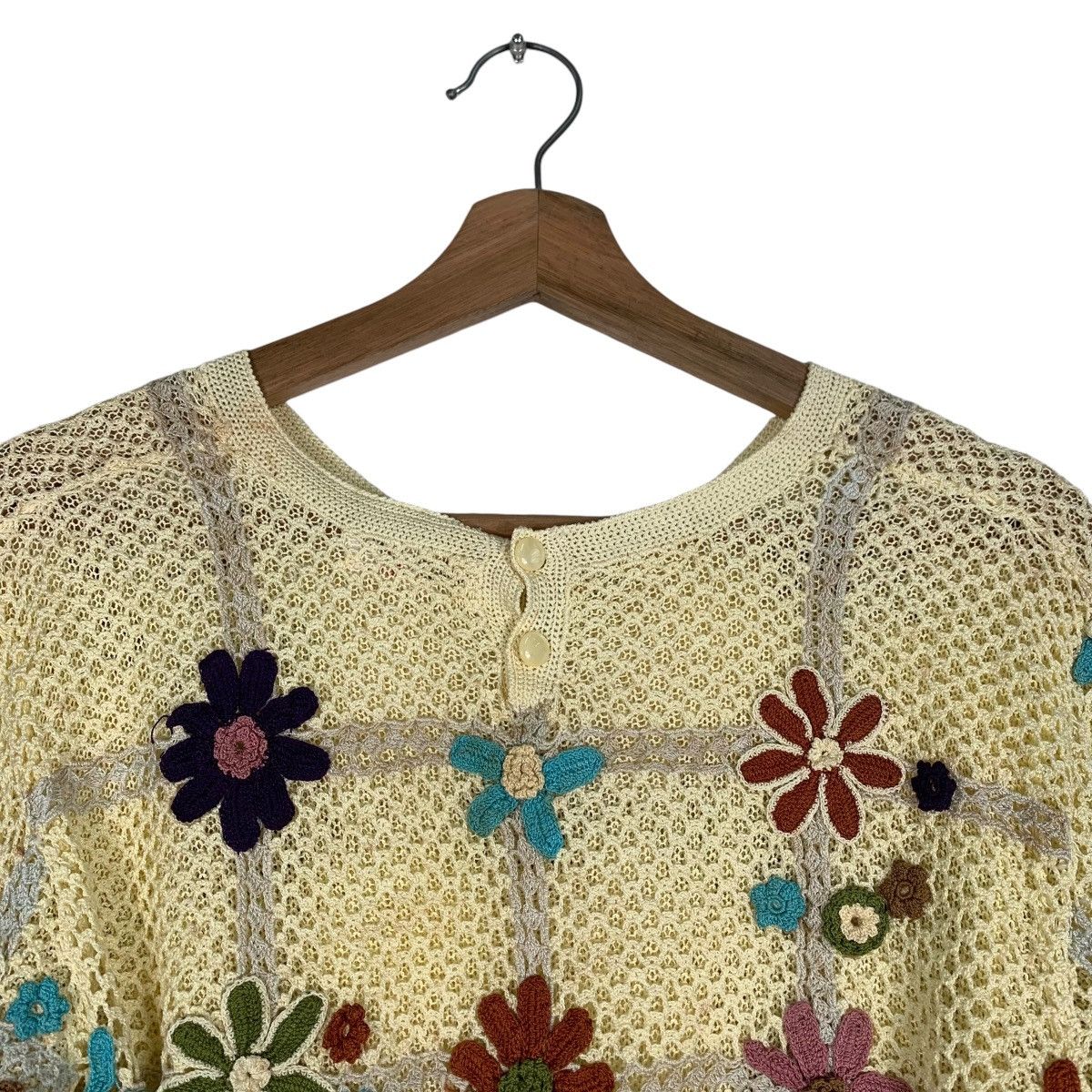 Japanese Brand VINTAGE JAPAN KNITWEAR FLOWER LOGO #1223-C55 Size S / US 4 / IT 40 - 9 Thumbnail