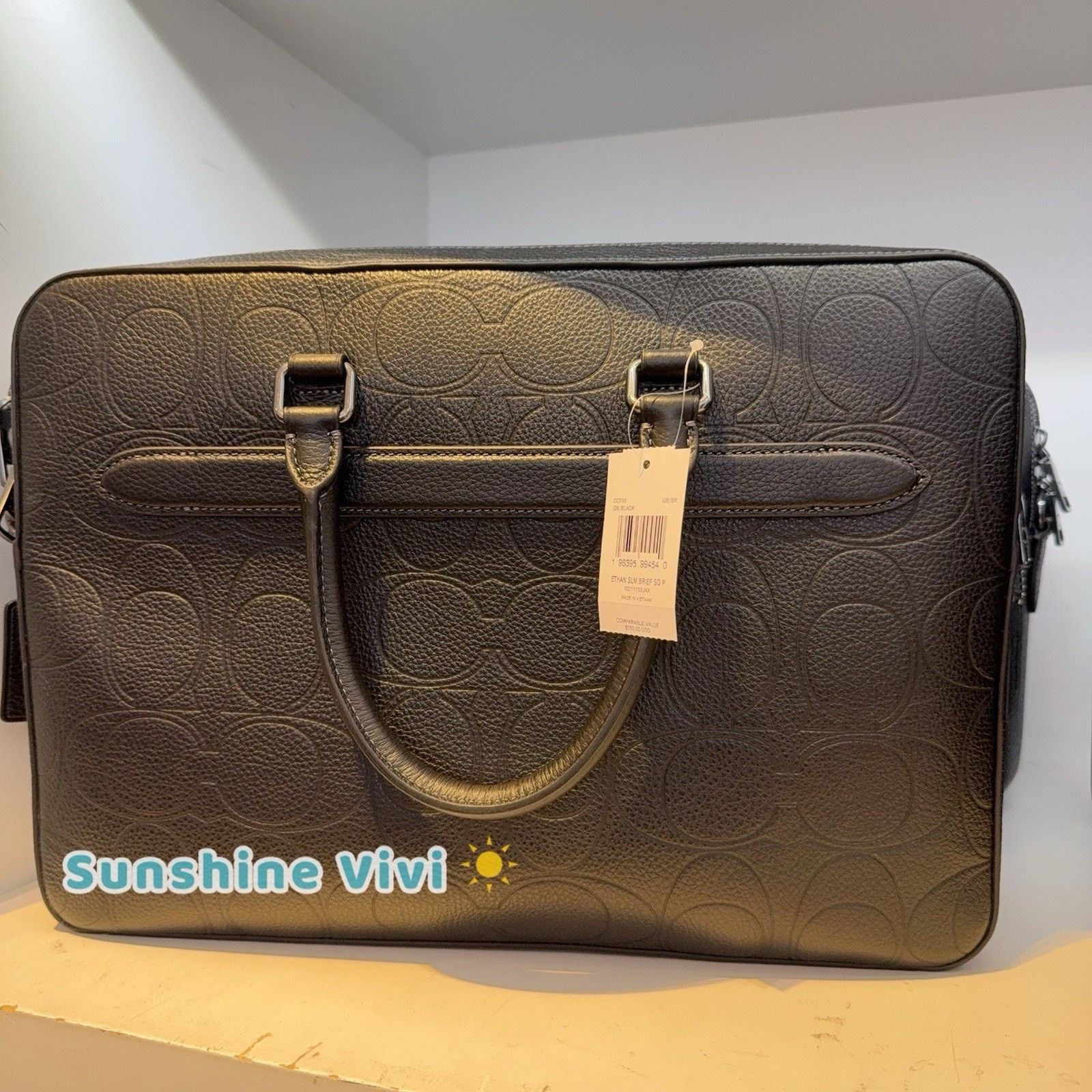 Coach NWT Coach Ethan Slim Brief Leather Gunmetal/Black ccf55 Size ONE SIZE - 3 Thumbnail