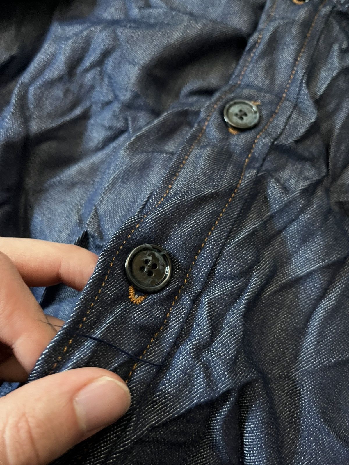 Acne Studios Acne Studios Crinkled Denim Sample jacket overshirt Size US S / EU 44-46 / 1 - 5 Thumbnail