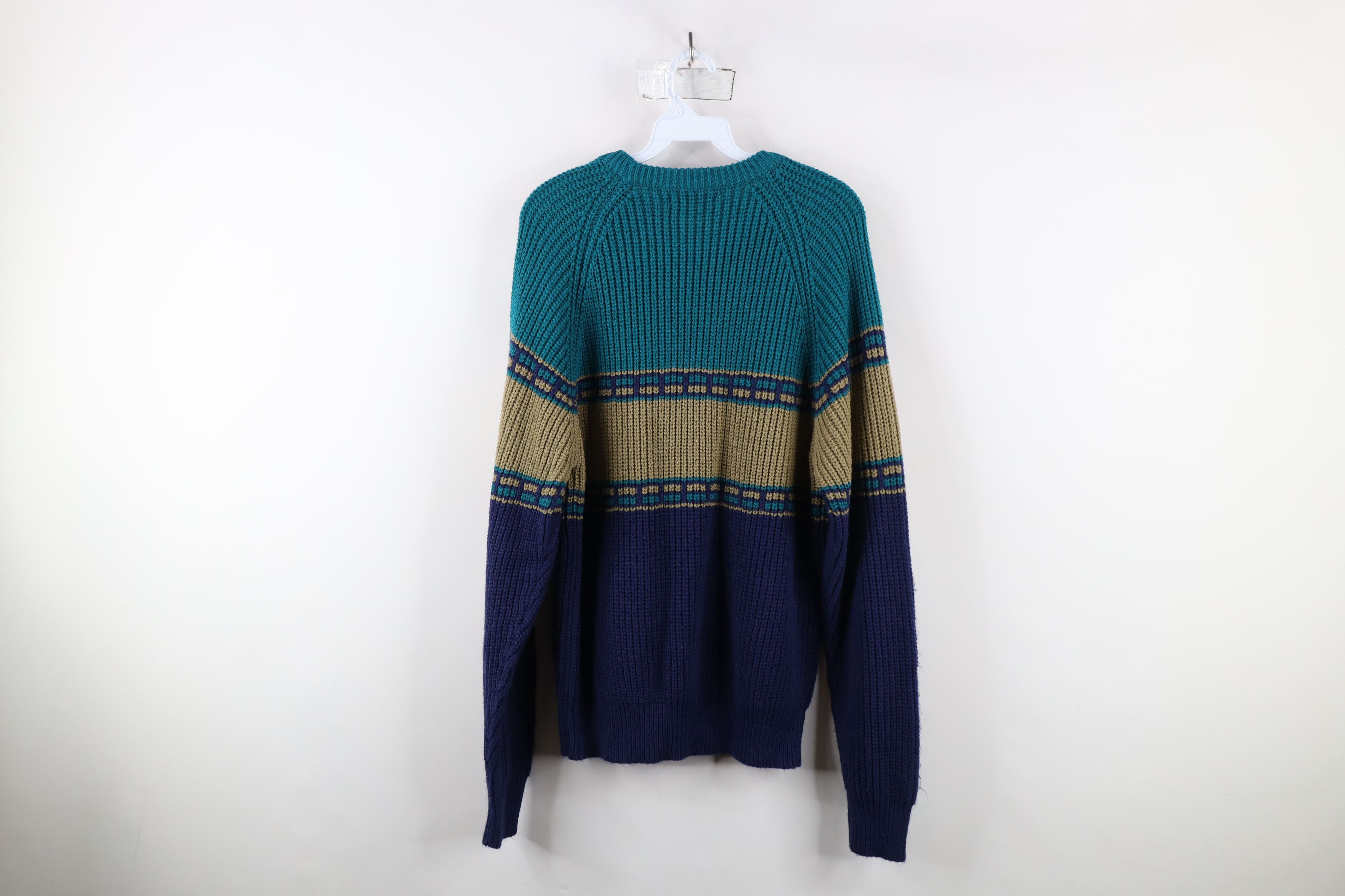 Vintage Vintage 90s Streetwear Chunky Ribbed Knit Crewneck Sweater Size US L / EU 52-54 / 3 - 8 Thumbnail