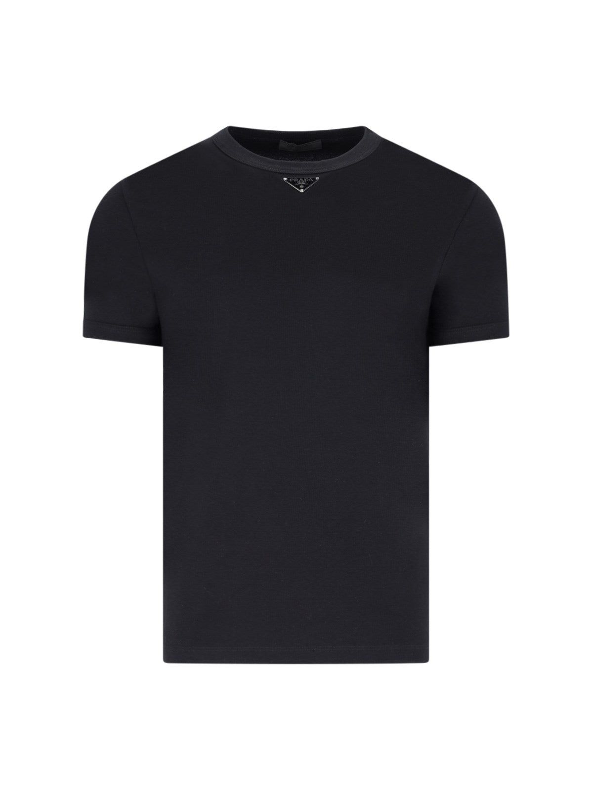 image of Prada Cotton T-Shirt Size M in Black, Men's