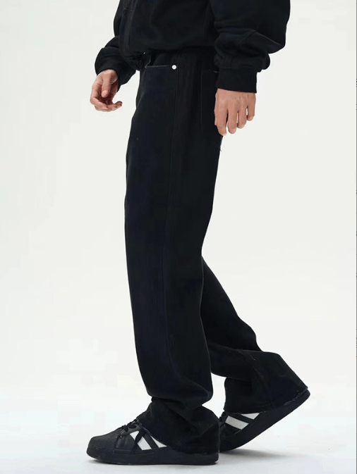 Japanese Brand × Jean Retro simple black slim fit versatile casual jeans Size US 32 / EU 48 - 3 Thumbnail