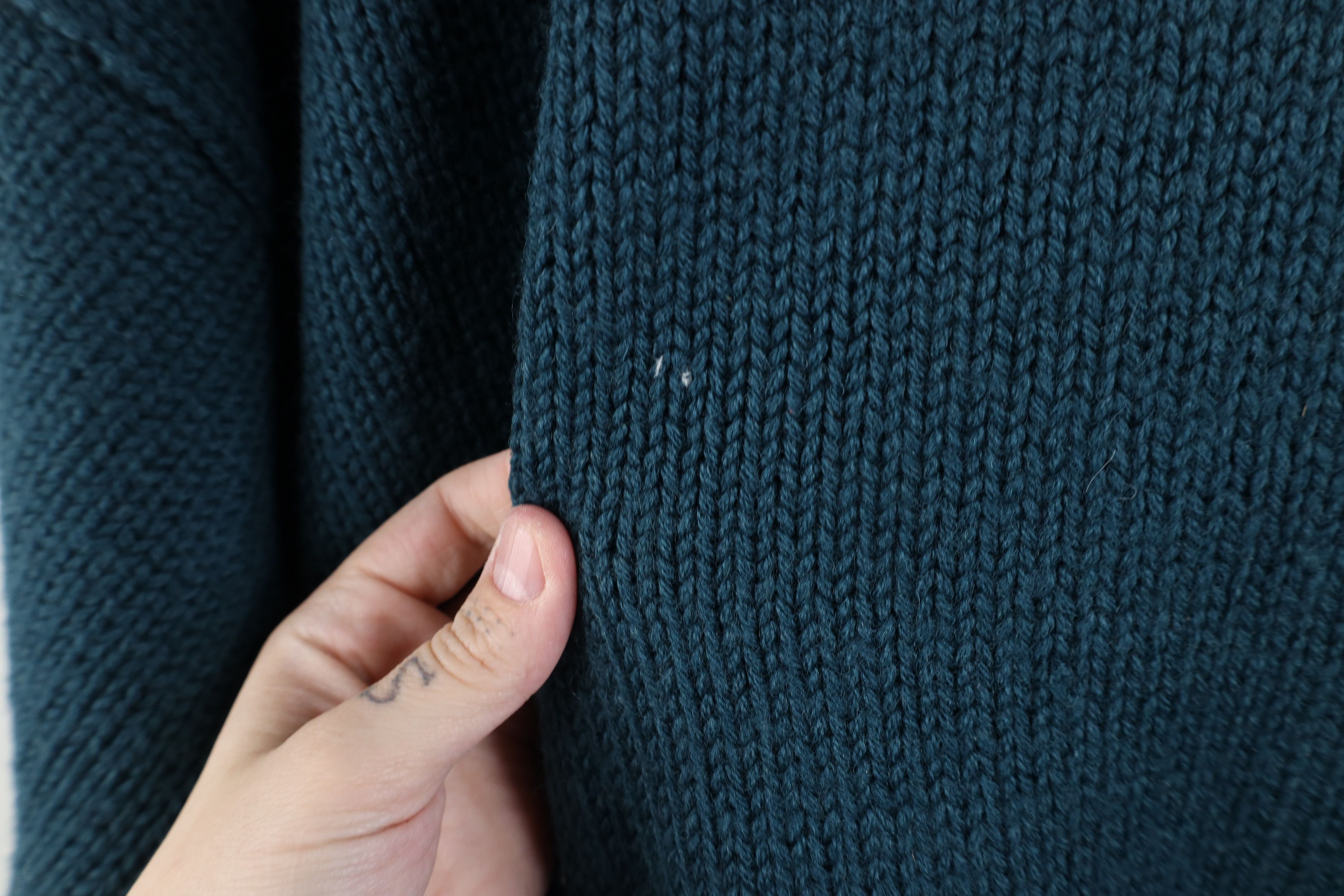Vintage Vintage 90s Streetwear Heavyweight Wool Knit Sweater Teal Size US XXL / EU 58 / 5 - 7 Thumbnail