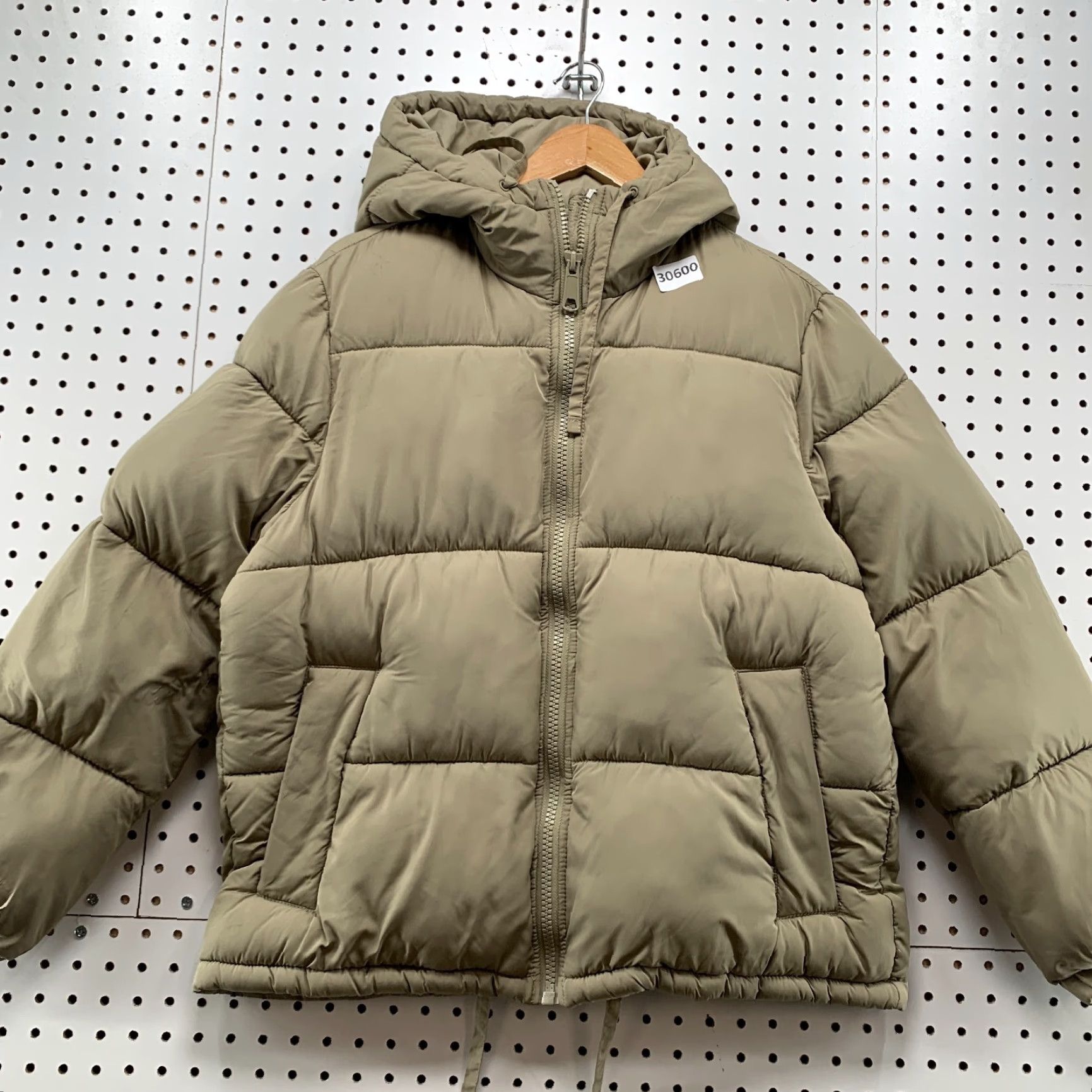 H&M VINTAGE H&M Puffer Jacket Beige Hooded Womens XS Full Zip Hoodie 23.5x25 - (adjusted to standard structure) Size XS / US 0-2 / IT 36-38 - 2 Thumbnail