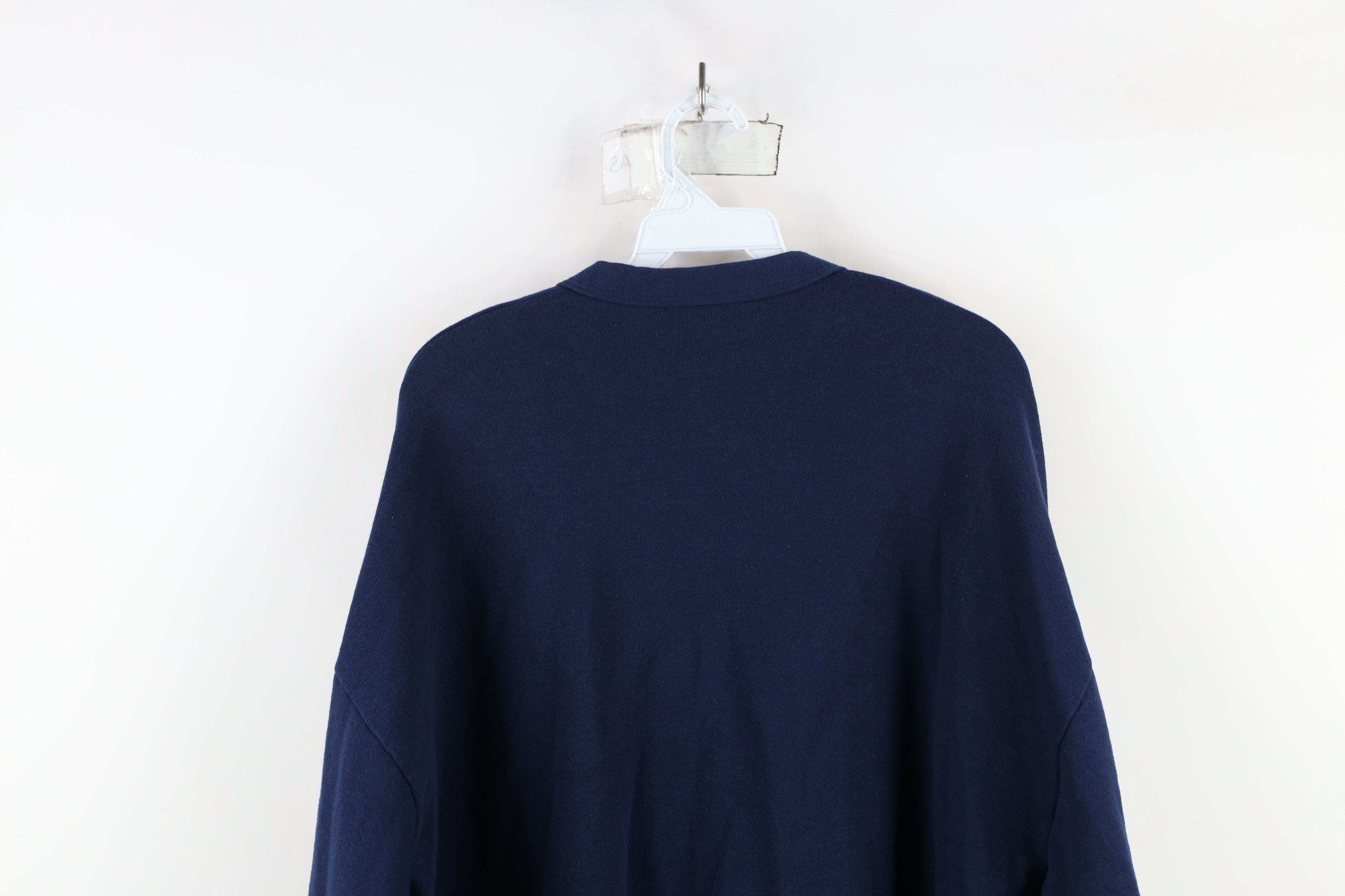 Vintage Vintage 90s Streetwear Cardigan Sweatshirt Navy Blue USA Size ONE SIZE - 10 Thumbnail