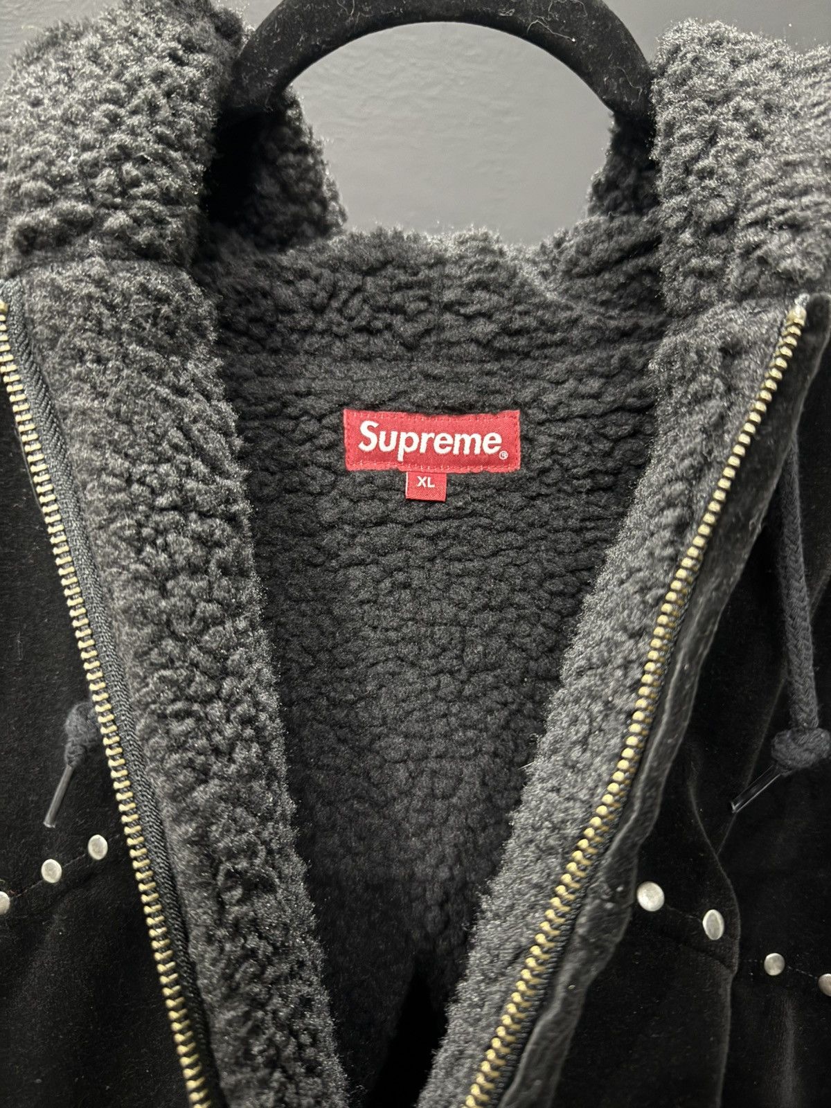 Supreme Supreme Velvet Zip Hooded Jacket Size US XL / EU 56 / 4 - 3 Thumbnail