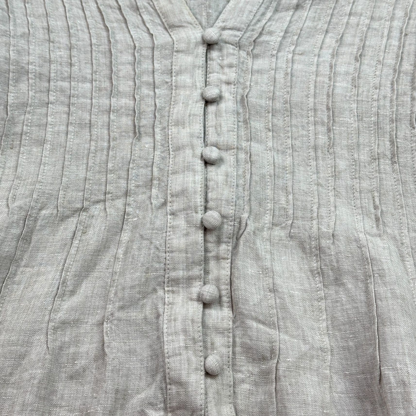 Vineyard Vines Vineyard Vines Beige Linen Tunic Cover Up Beach Women's M Button Front Lightweight Breathable Regular Size Beige Linen Beach Womens Size ONE SIZE - 4 Thumbnail