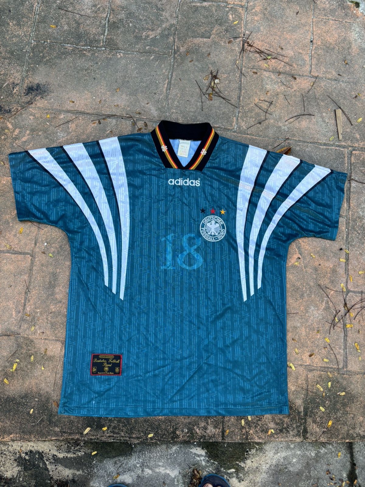 Adidas Vintage 96-98 Germany Away Adidas Jersey Size US L / EU 52-54 / 3 - 1 Thumbnail