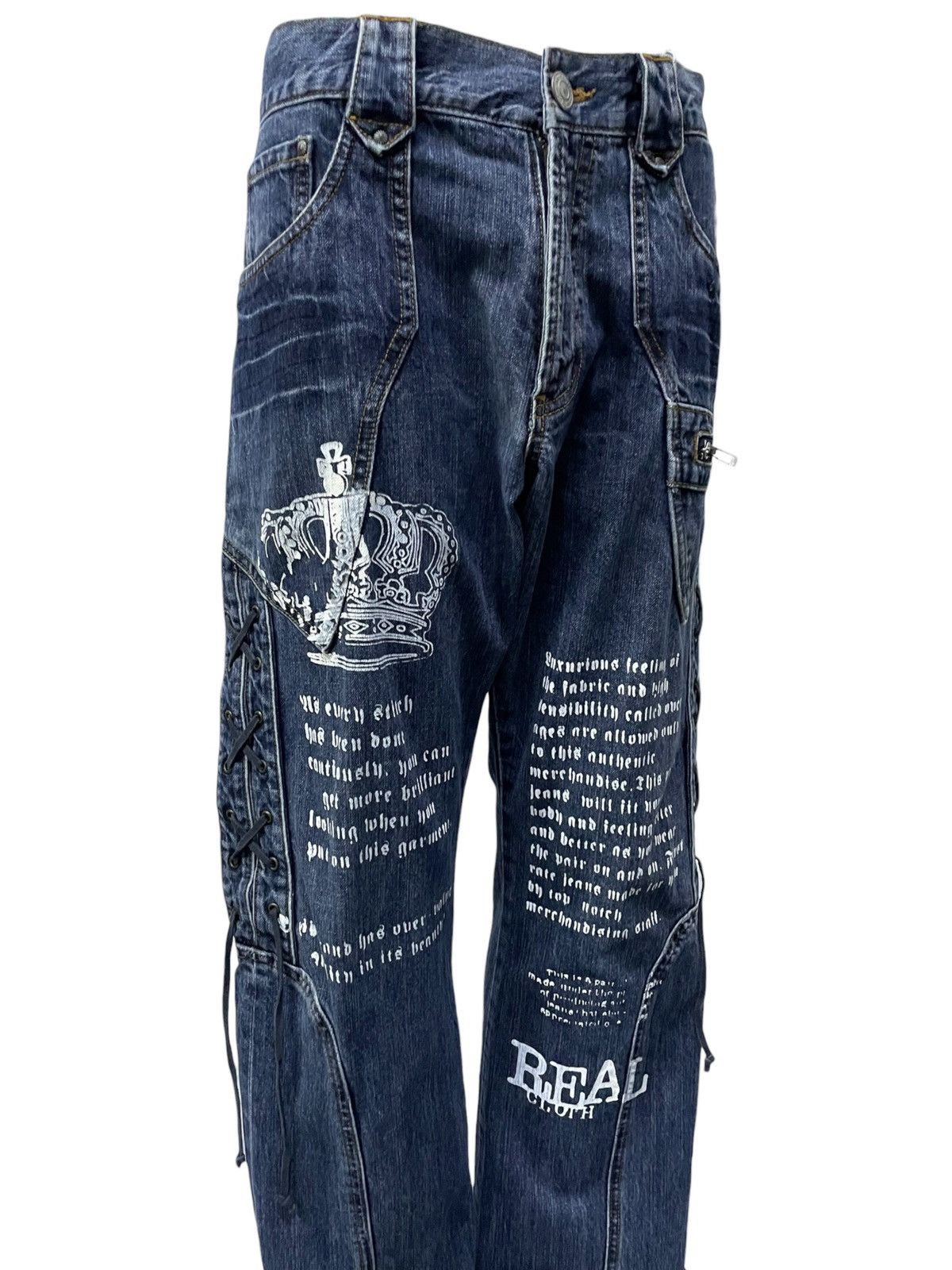 If Six Was Nine × In The Attic × Le Grande Bleu (L.G.B.) Paneled Asymmetrical Poems Flared Jeans Size US 34 / EU 50 - 3 Thumbnail