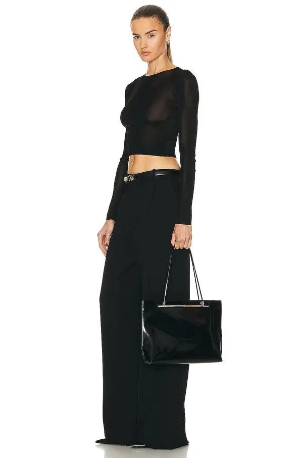 Saint Laurent Paris o1bcso1str1225 Size:OS/Tanky Shopping Bag in Black Size ONE SIZE - 4 Thumbnail