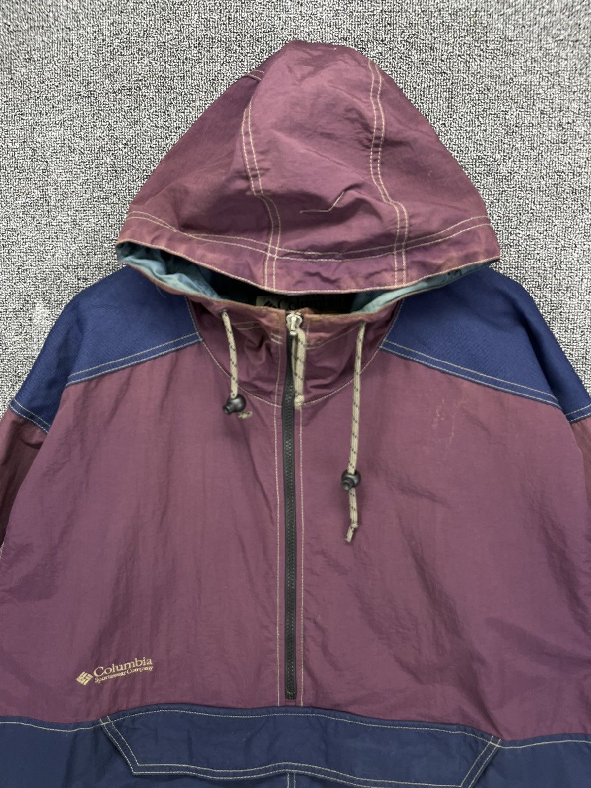 Columbia × Vintage Vintage Columbia Rare Hooded Half Zipper Anorak Size US L / EU 52-54 / 3 - 5 Thumbnail