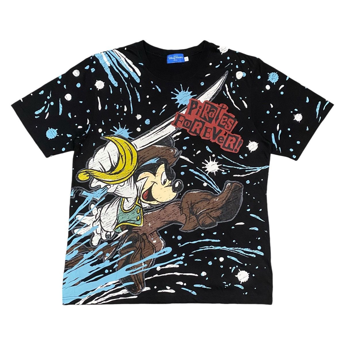 Disney CRAZY MICKEY MOUSE PIRATES SUMMER OVERPRINT CARTOON T SHIRT Size US L / EU 52-54 / 3 - 1 Thumbnail