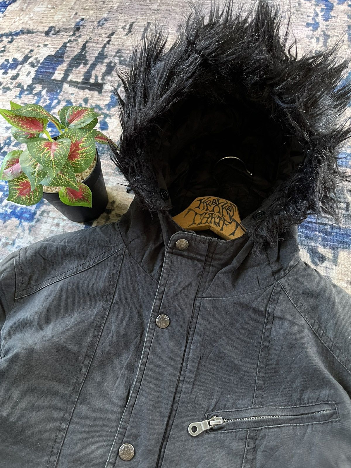 Vintage × Von Dutch Vintage Von Dutch Mohair Hoodie Button Jacket Size US L / EU 52-54 / 3 - 2 Thumbnail